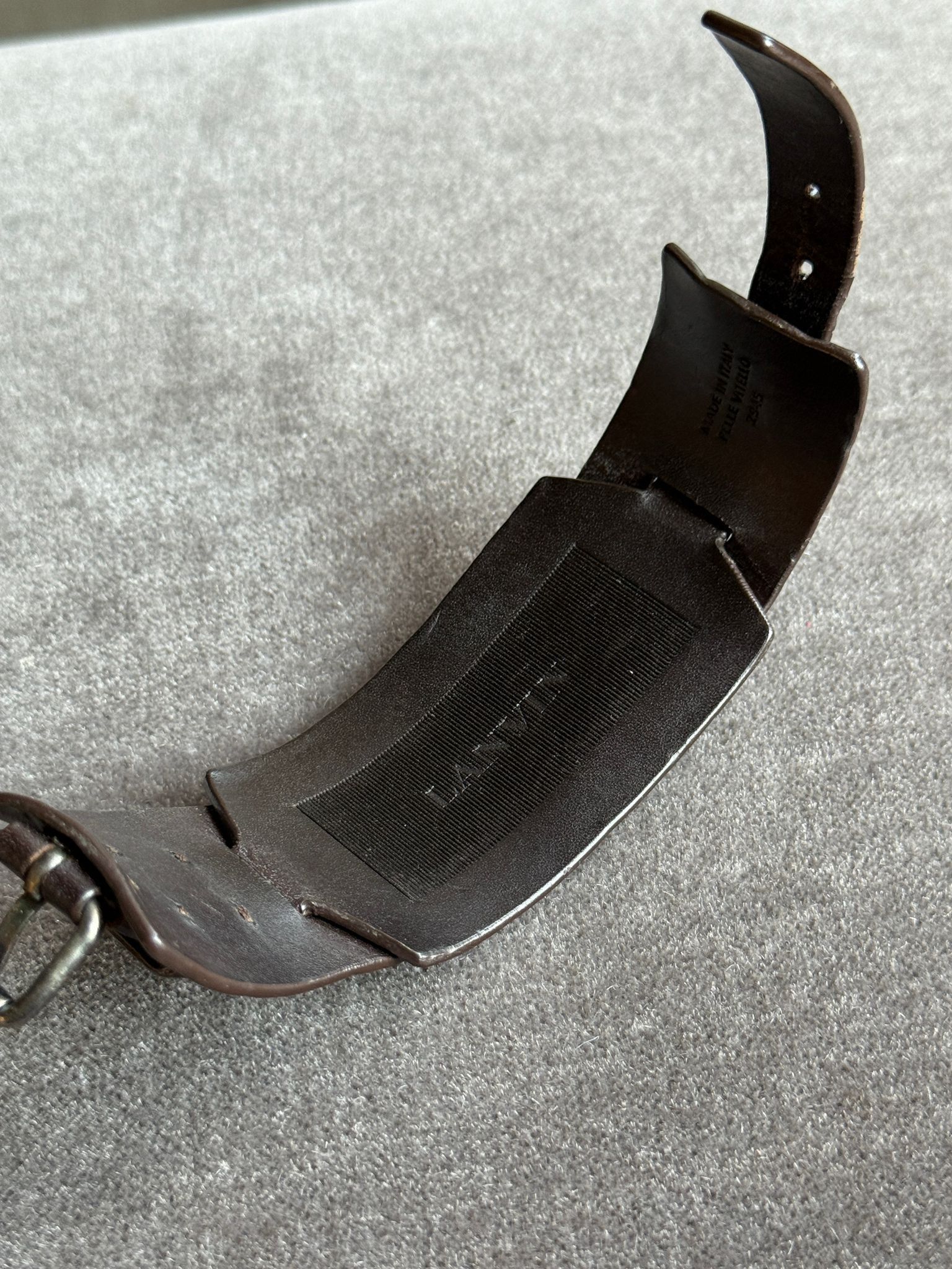 Lanvin Lanvin Wide Brown Leather Bracelet Size ONE SIZE - 3 Thumbnail