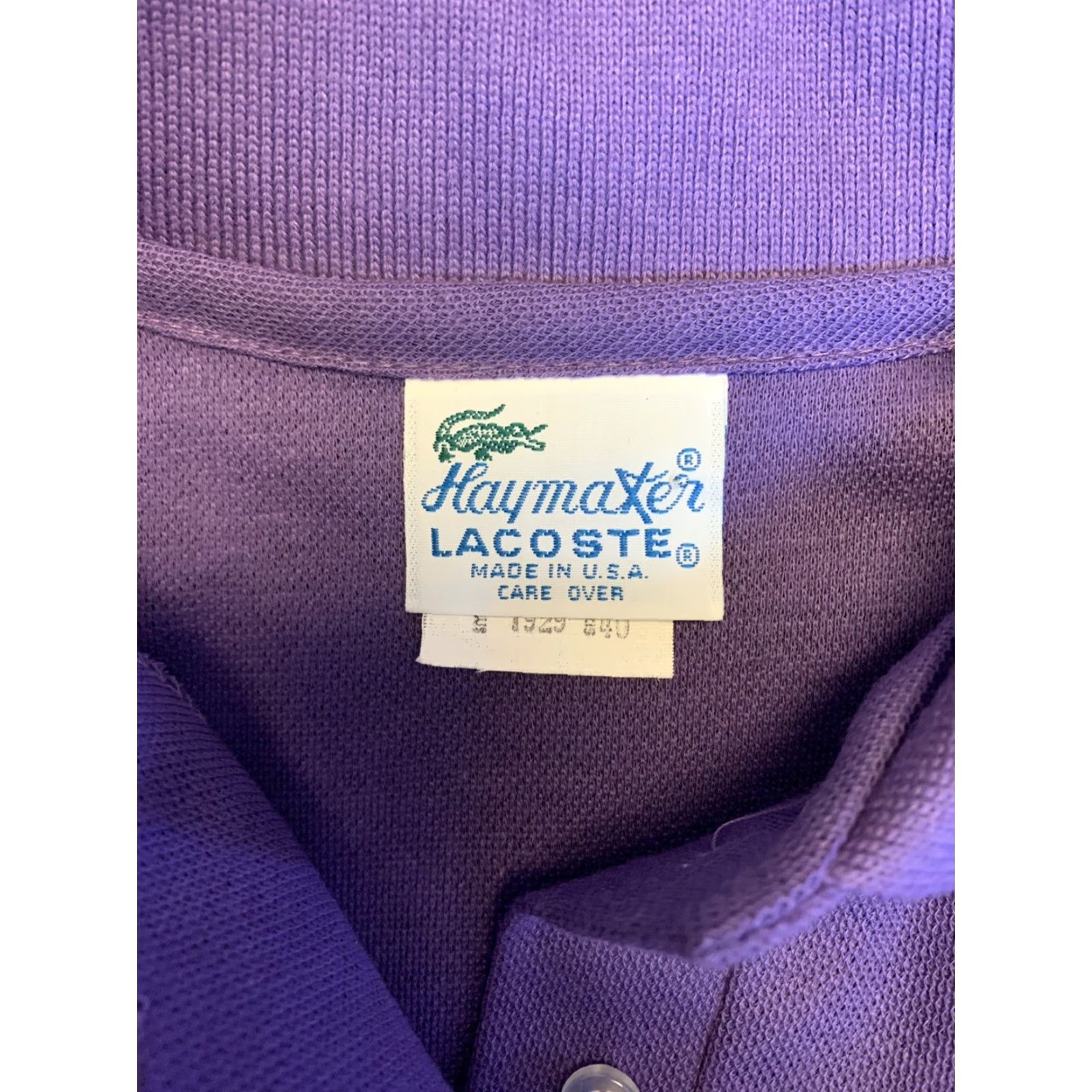 Lacoste VINTAGE Lacoste Polo Shirt Purple Short Sleeve Logo Preppy Made In USA Lacoste Polo Shirt M Purple 1980s Mens Size M / US 6-8 / IT 42-44 - 4 Thumbnail