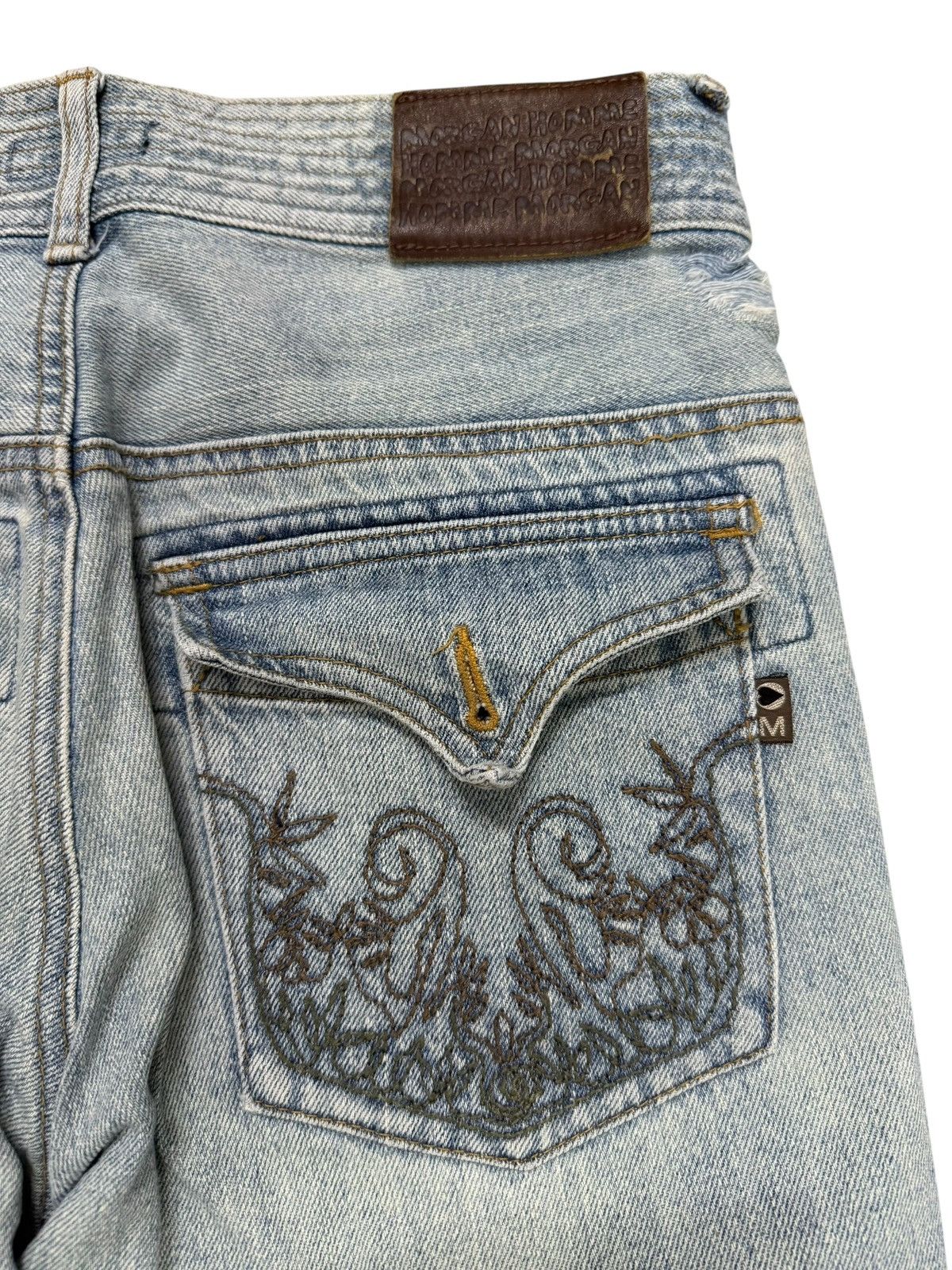 Morgan Homme Flared Jeans Japan Morgan Homme Faded Nice Design Denim Size US 29 - 20 Thumbnail