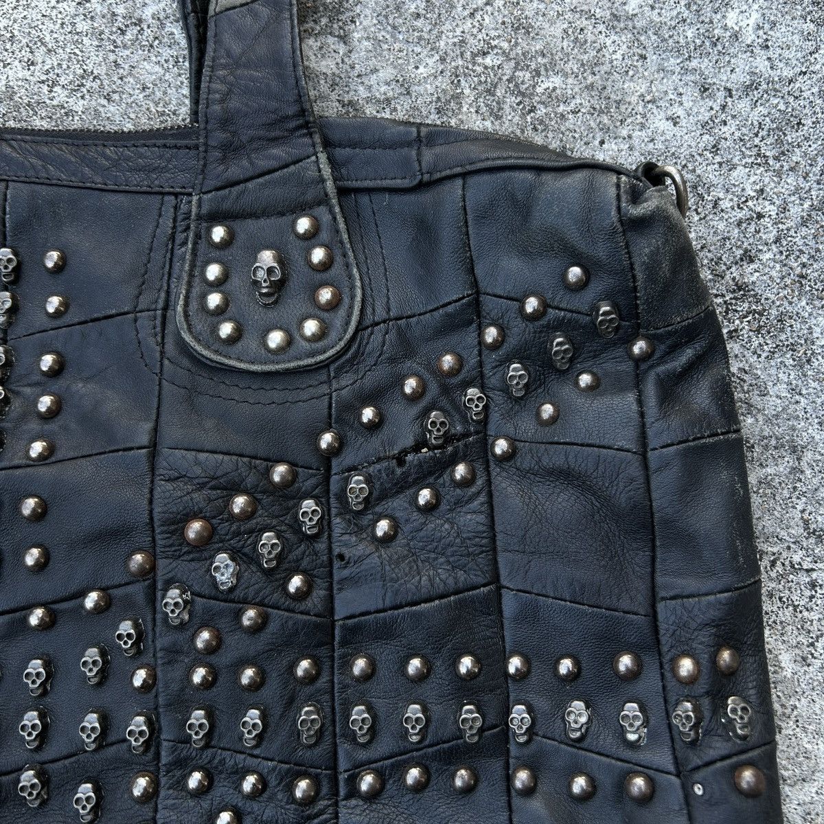 Handmade Vintage Genuine leather Bag Skull feel like chrome Size ONE SIZE - 13 Thumbnail
