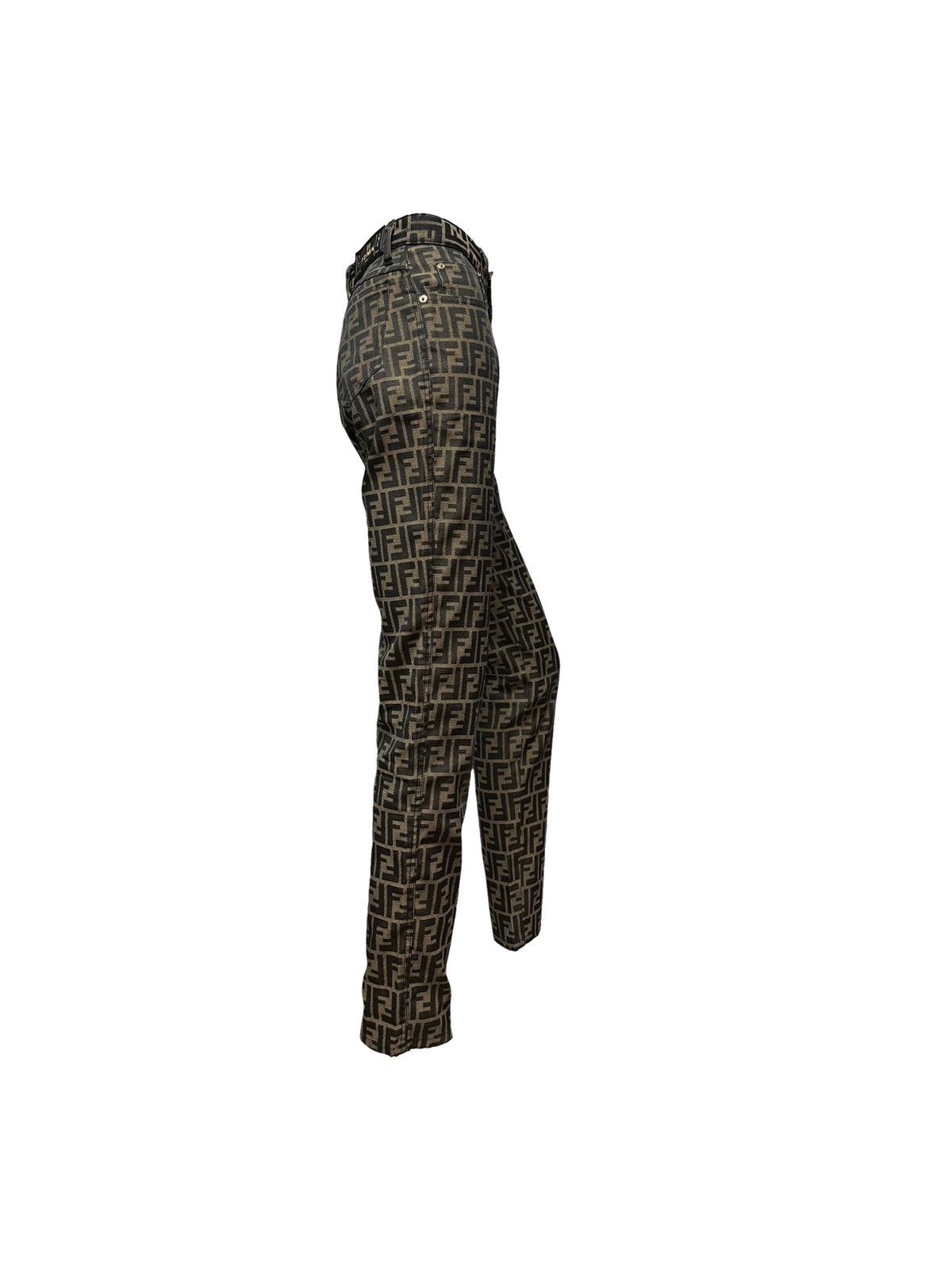 Fendi FENDI Vintage FF Zucca Monogram High Rise Straight Leg Pants Size 28" / US 6 / IT 42 - 3 Thumbnail