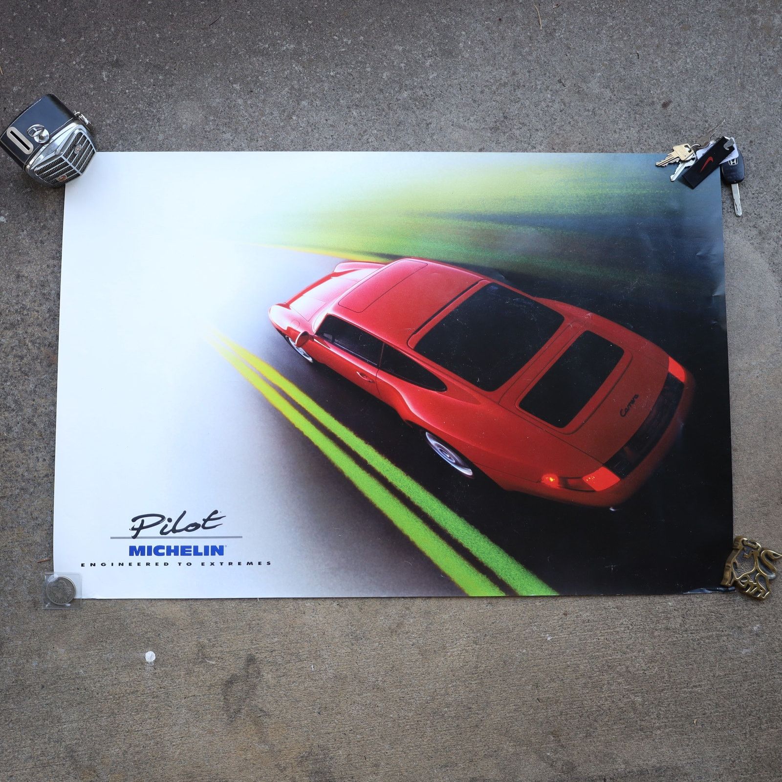 Vintage Vintage 1997 Michelin Pilot x Porsche 911 Carrera Poster Size ONE SIZE - 1 Thumbnail