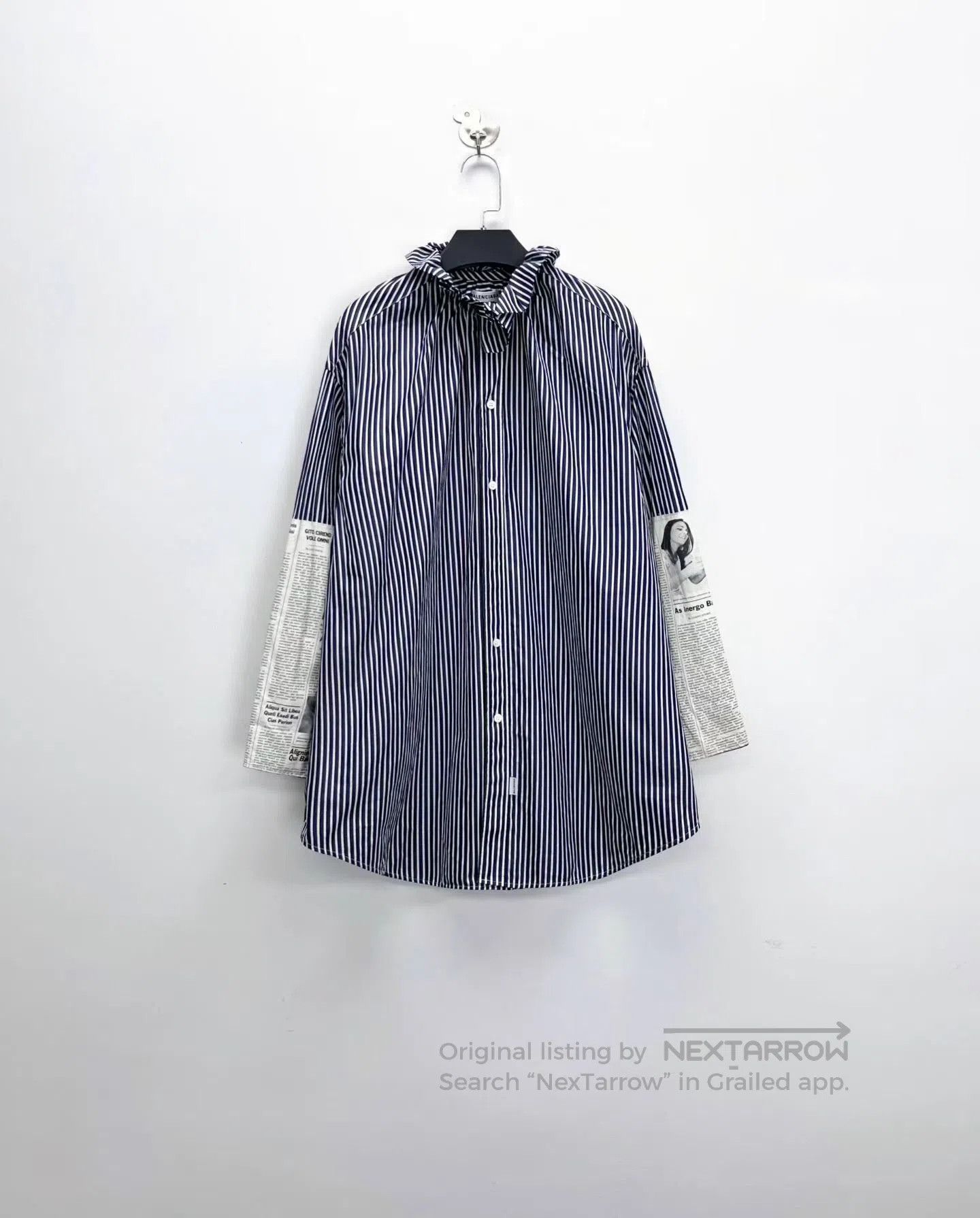 Balenciaga Balenciaga Showpiece Blue Stripe Shirt Coat. Size XS / US 0-2 / IT 36-38 - 1 Thumbnail