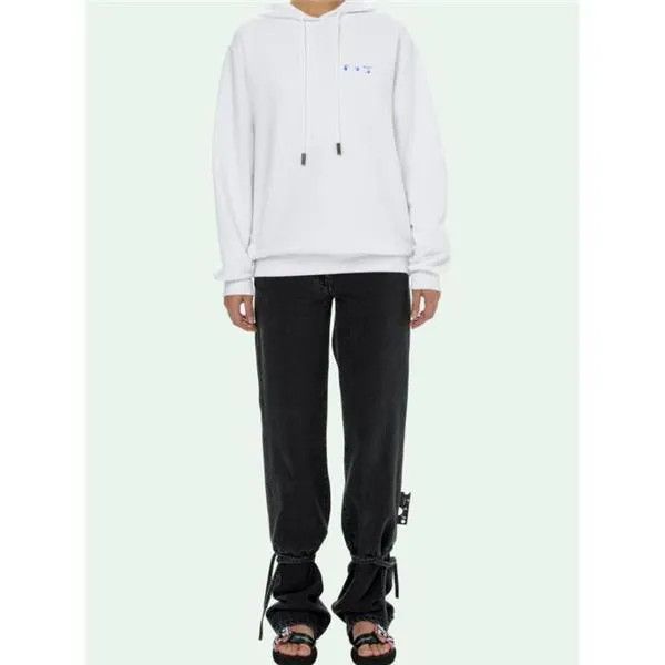 Off-White o1gr1nt1124 Flowers Arrows Reg Hoodie in White Size XXS / US 00 / IT 34 - 5 Thumbnail