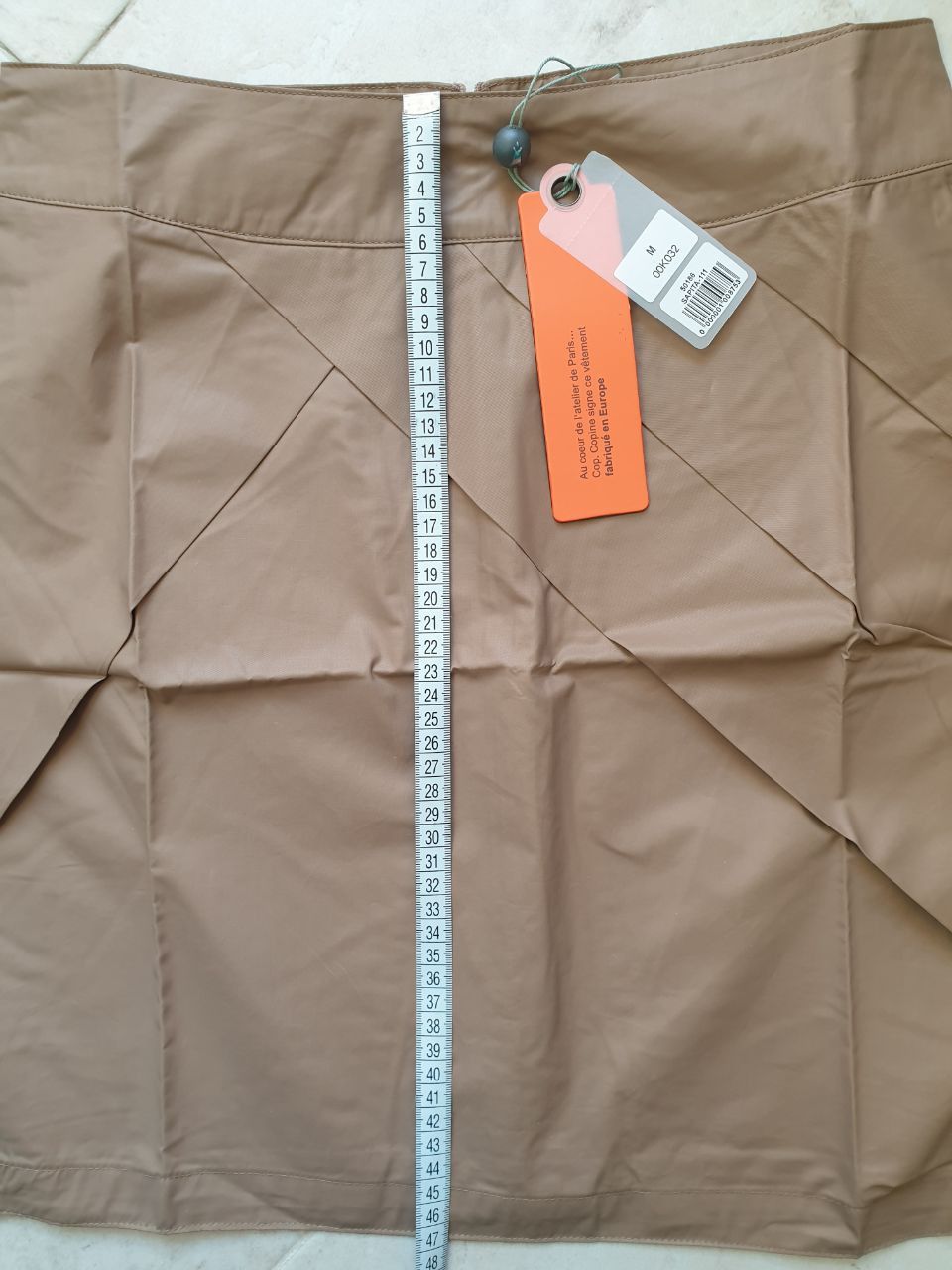Cop Copine Cop Copine Tan Waxed Mini skirt sz M France / US sz 8 Size 30" / US 8 / IT 44 - 2 Thumbnail
