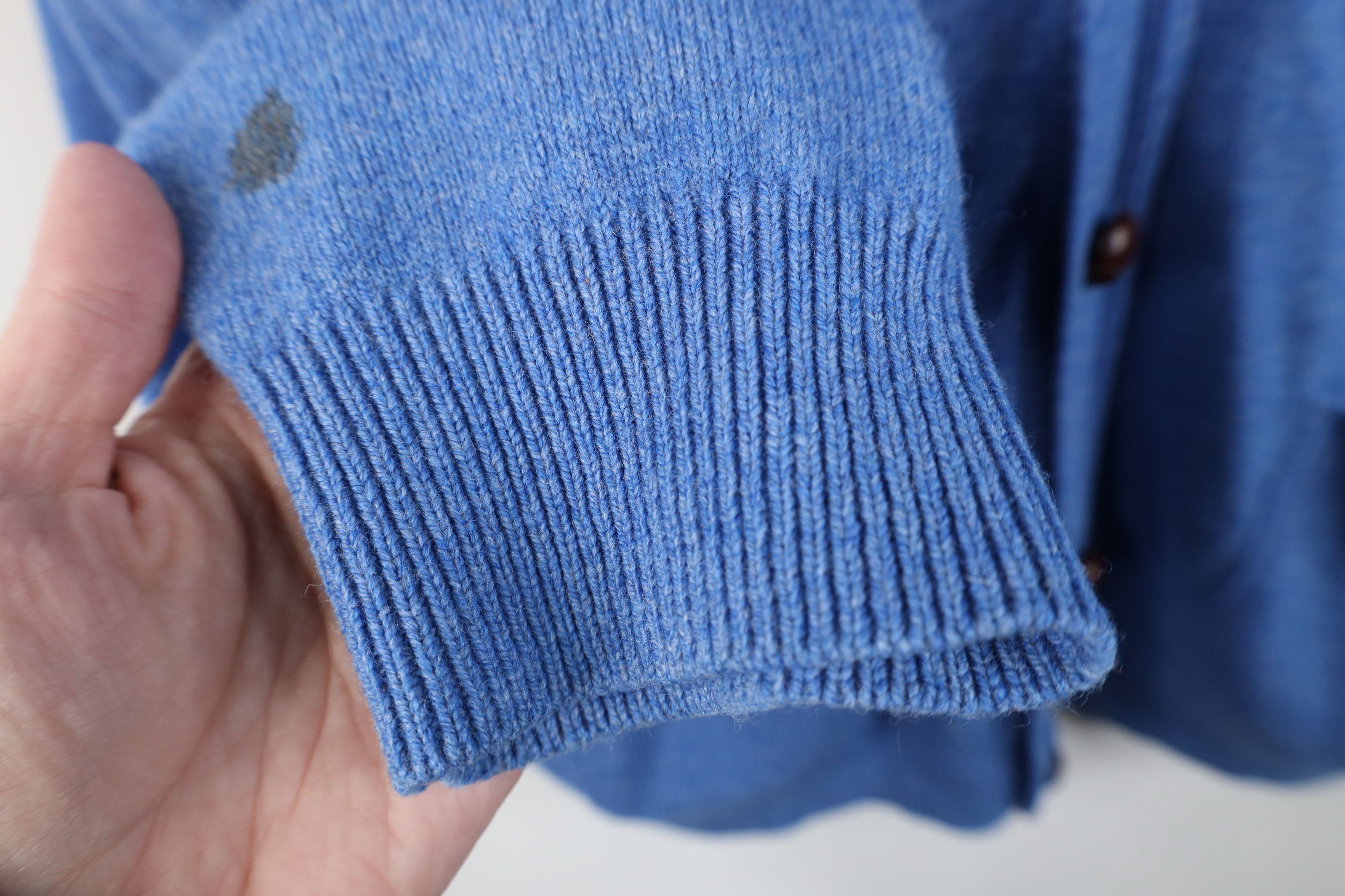 L.L. Bean Vintage LL Bean Blank Lambswool Knit Cardigan Sweater Blue Size US L / EU 52-54 / 3 - 7 Thumbnail