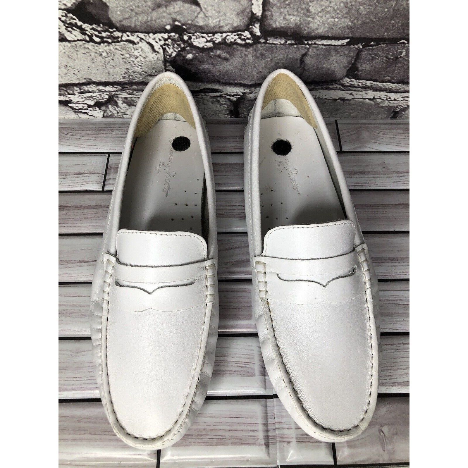 Massimo Matteo Massimo Matteo Firenze White Leather Driving Moccasins Flats Size US 10 / IT 40 - 17 Thumbnail