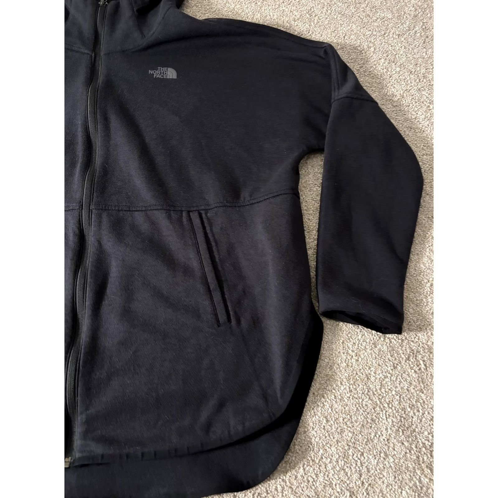 The North Face The North Face Hoodie Womens M Black Fleece Full Zip Logo Jacket Longline Size M / US 6-8 / IT 42-44 - 3 Thumbnail