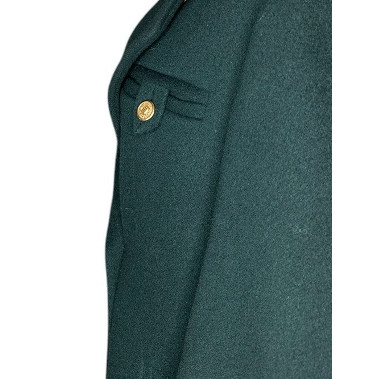 Other Vintage JG Hook Green Wool Pea Coat 100% Wool Gold Buttons Size M / US 6-8 / IT 42-44 - 5 Thumbnail