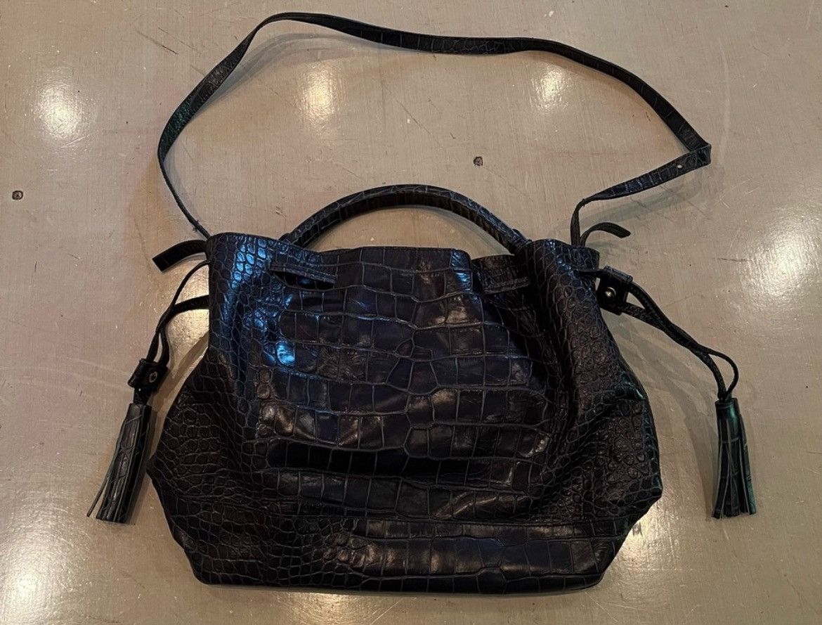 Zara Zara Women Crocodile Embossed Leather Purse Size ONE SIZE - 2 Thumbnail
