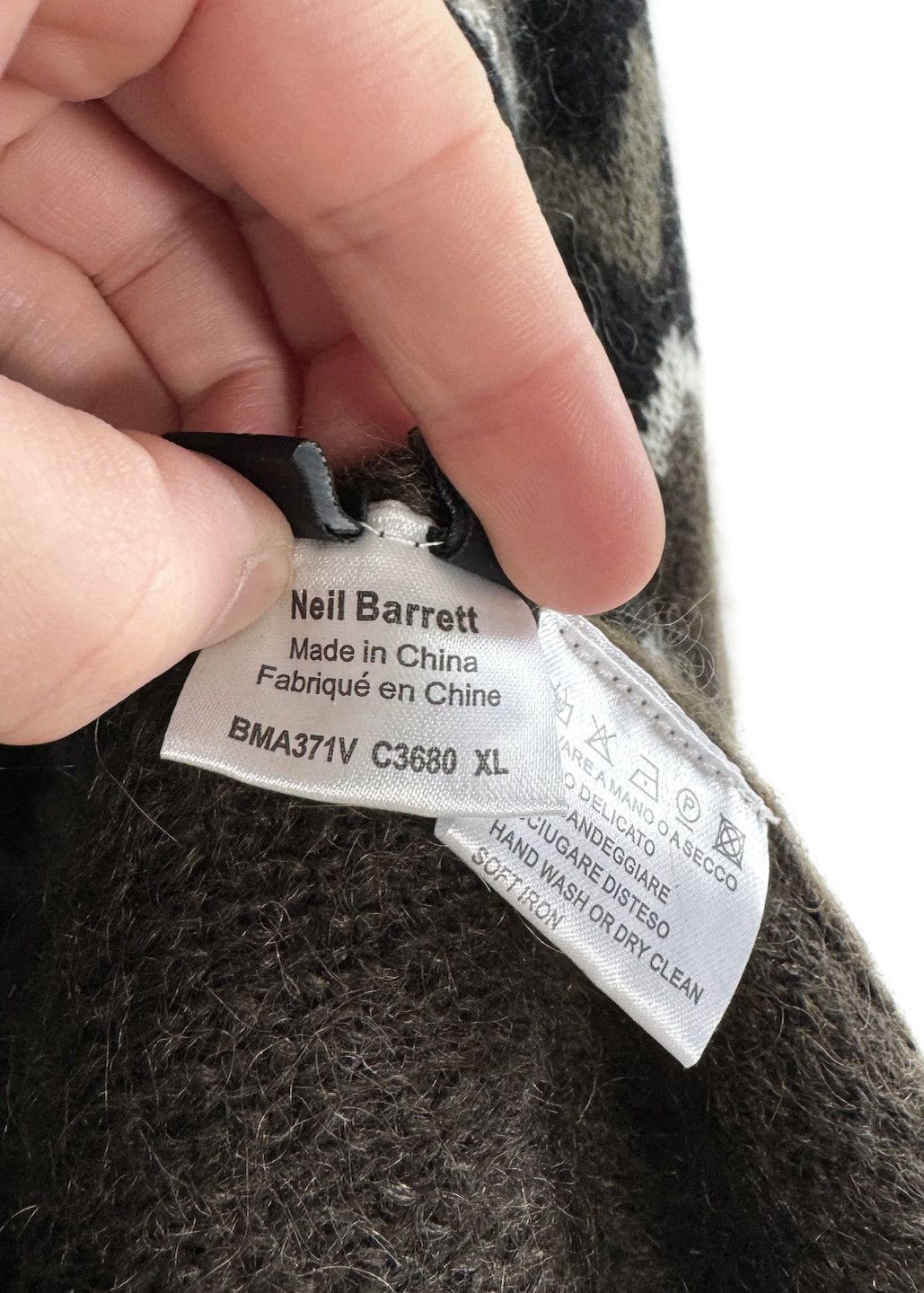 Neil Barrett Neil Barrett Olive Green Mohair-blend Sweater Size US XL / EU 56 / 4 - 7 Thumbnail