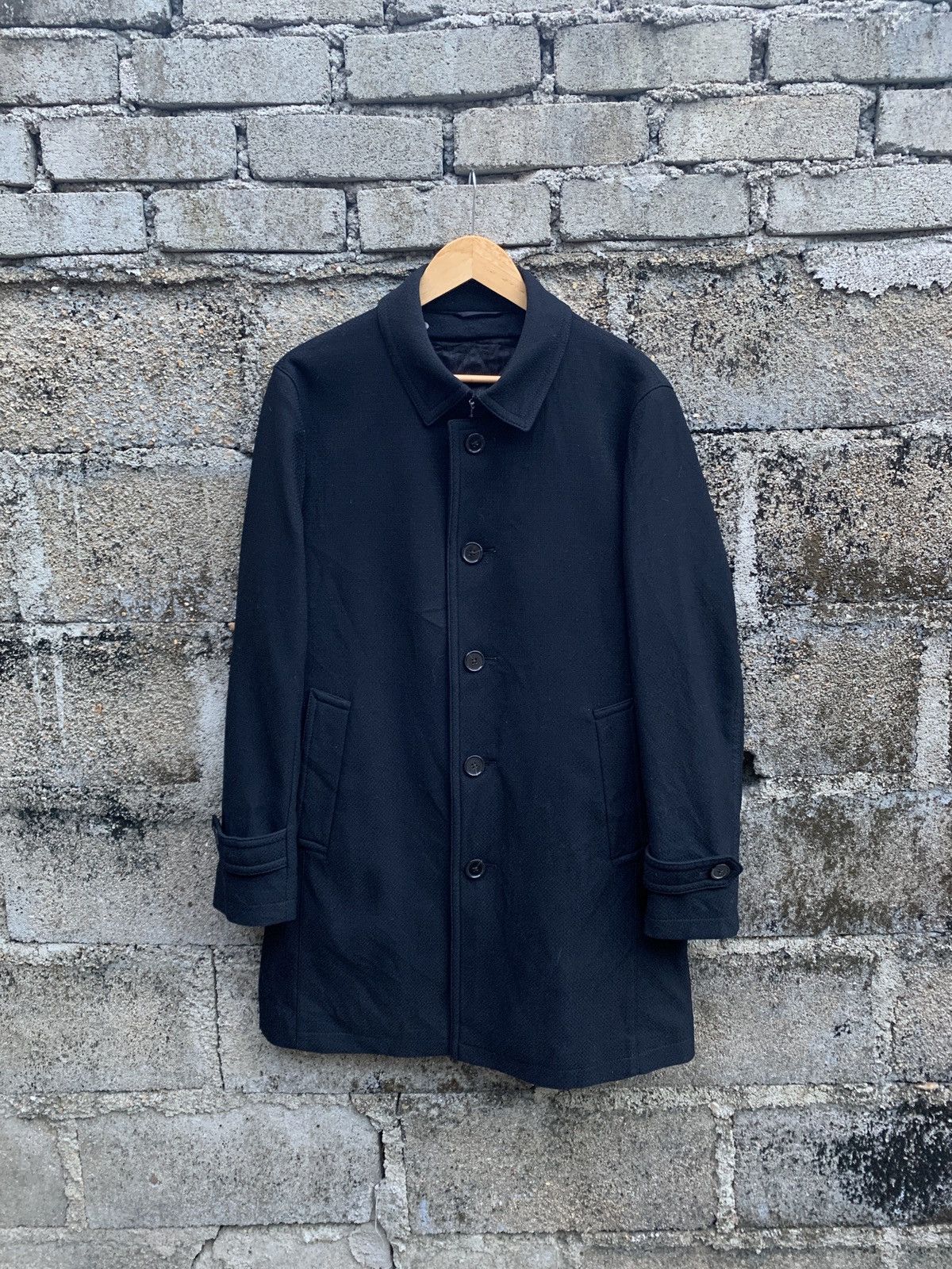 image of Mr Junko Black Trench Coat, Men's (Size Medium)
