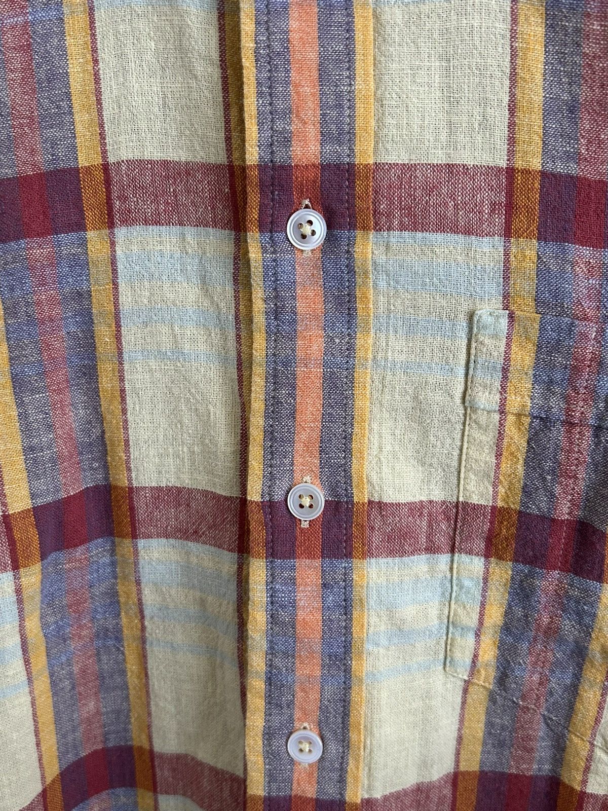Drake's Drake’s Madras Cotton-Linen Button Down Shirt Size US L / EU 52-54 / 3 - 4 Thumbnail