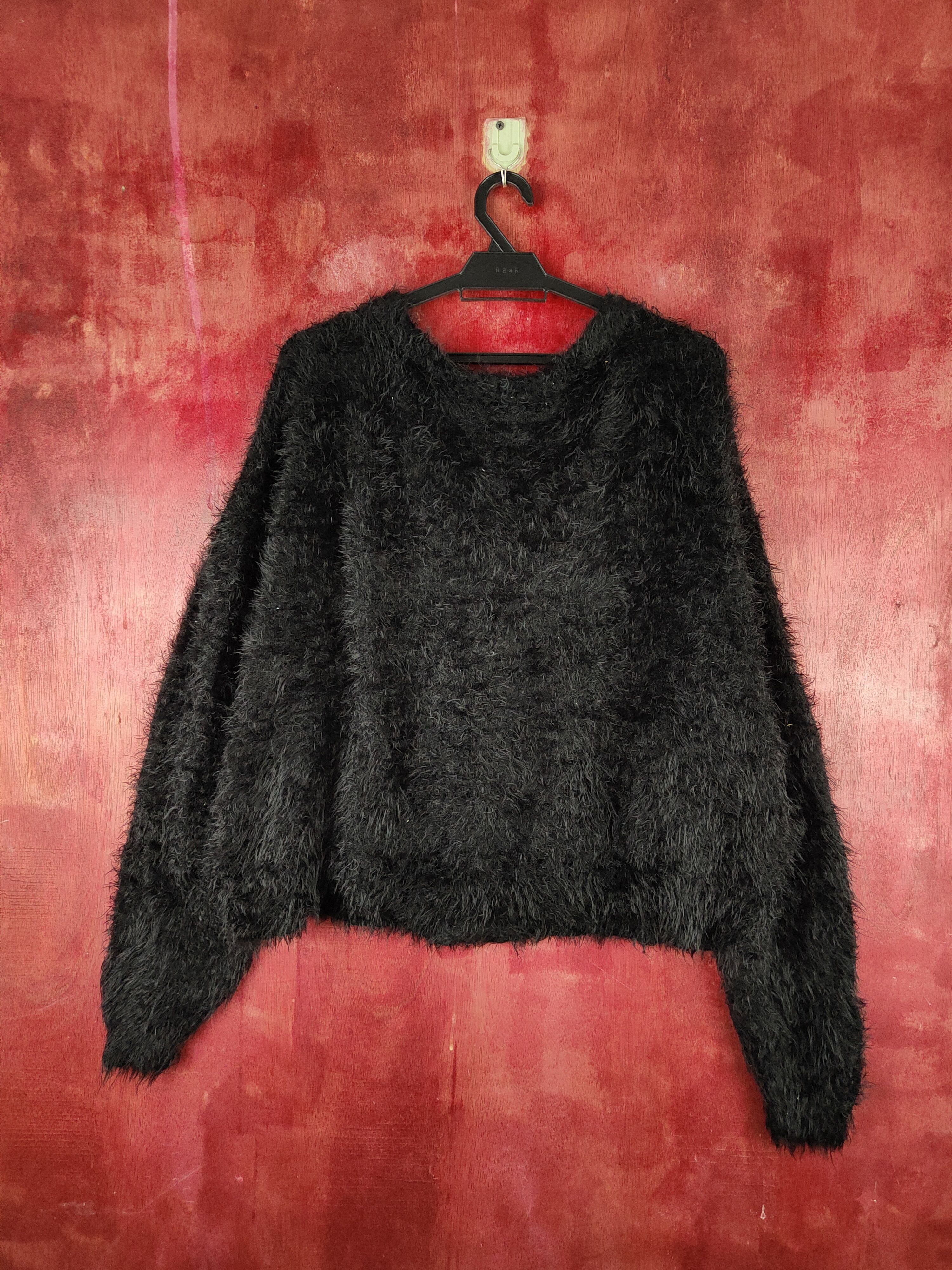 Vintage Earth Music&Ecology Black Fur Mohair Knitwear Cardigan#S1981 Size M / US 6-8 / IT 42-44 - 7 Thumbnail