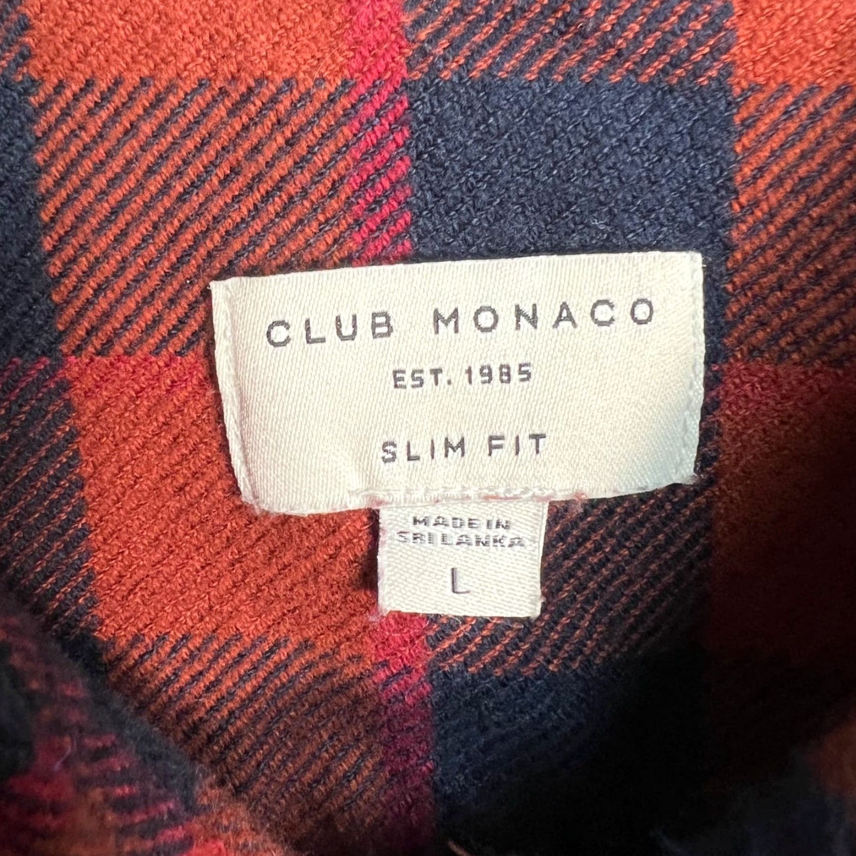 Club Monaco Club Monaco Red Checked Flannel Shirt Slim Fit Adult Large Long Sleeve Mens Size US L / EU 52-54 / 3 - 3 Thumbnail