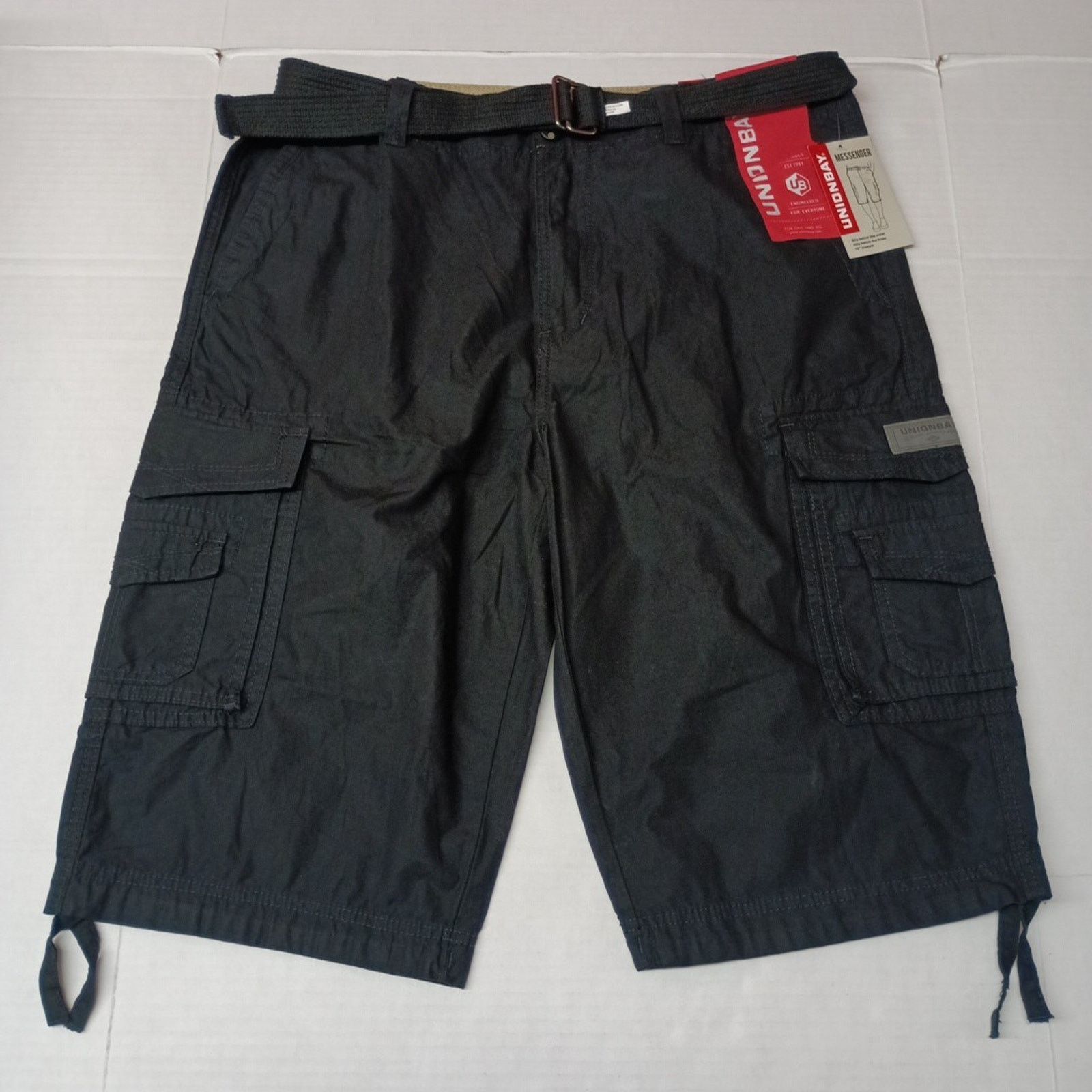 UNIONBAY Unionbay Men's Cordova Cargo Shorts Size 38 Black + Belt Size US 38 / EU 54 - 1 Thumbnail