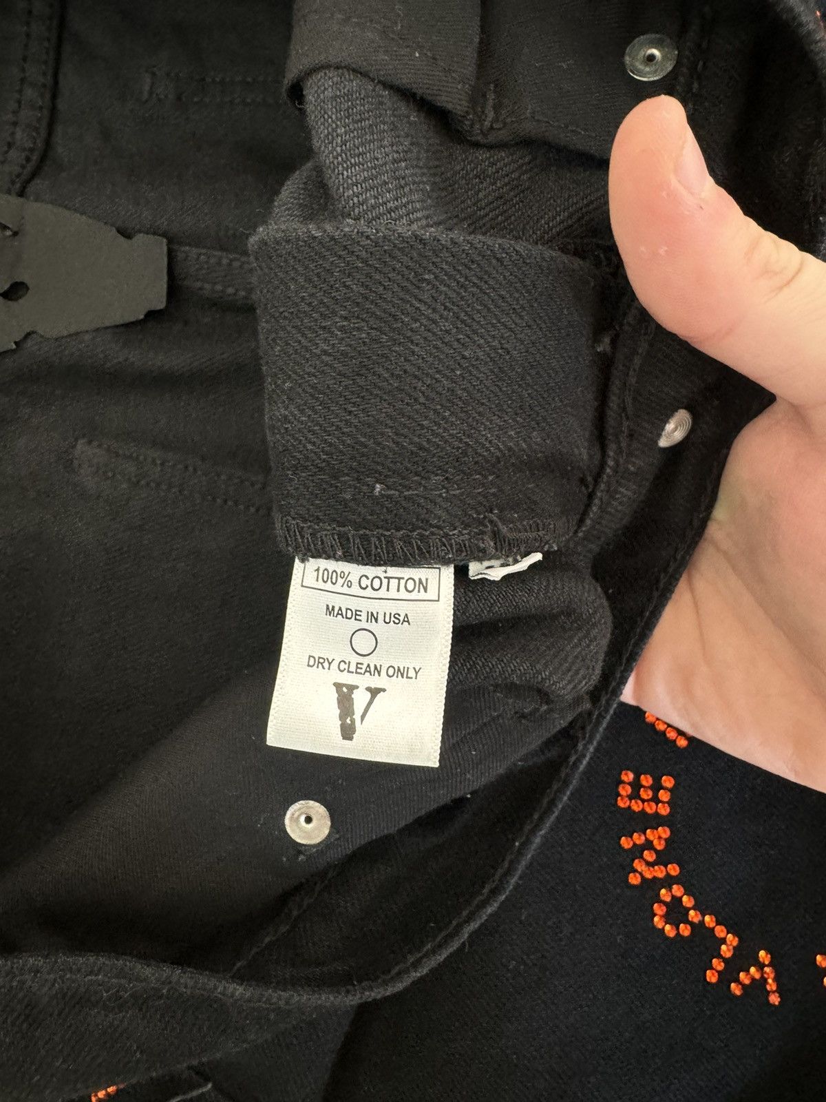 Vlone Vlone Denim Rhinestone Jeans Black 32 Size US 32 / EU 48 - 7 Thumbnail