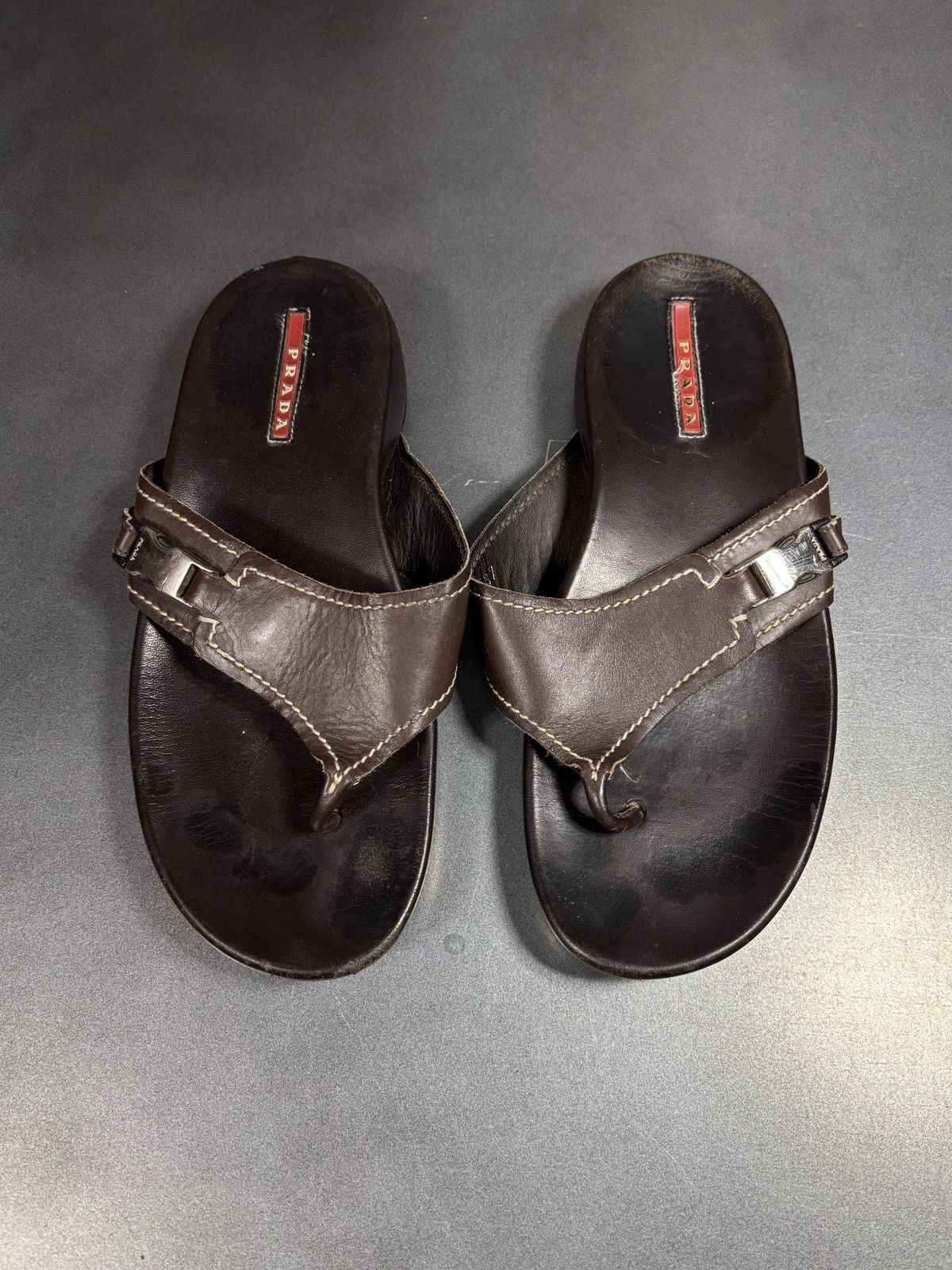 Prada Vintage Prada Sport Flip Flops 2000s Linea Rossa Mules SlipS Size US 7 / IT 37 - 4 Thumbnail