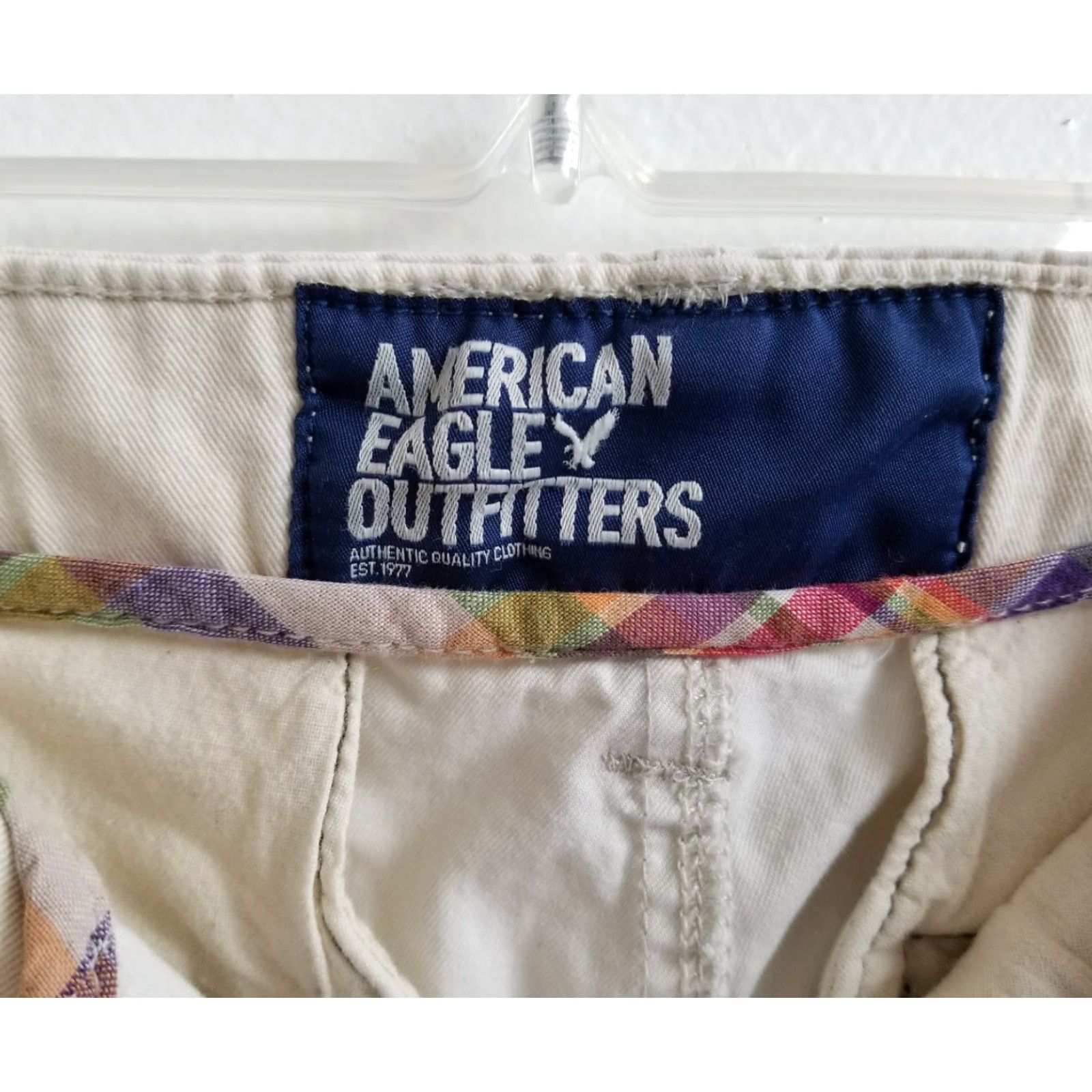 American Eagle Outfitters VINTAGE WOMEN'S American Eagle Pants Ivory Khaki 28/28 Straight Leg Womens | 28 28 | 100% Cotton Size 28" / US 6 / IT 42 - 3 Thumbnail