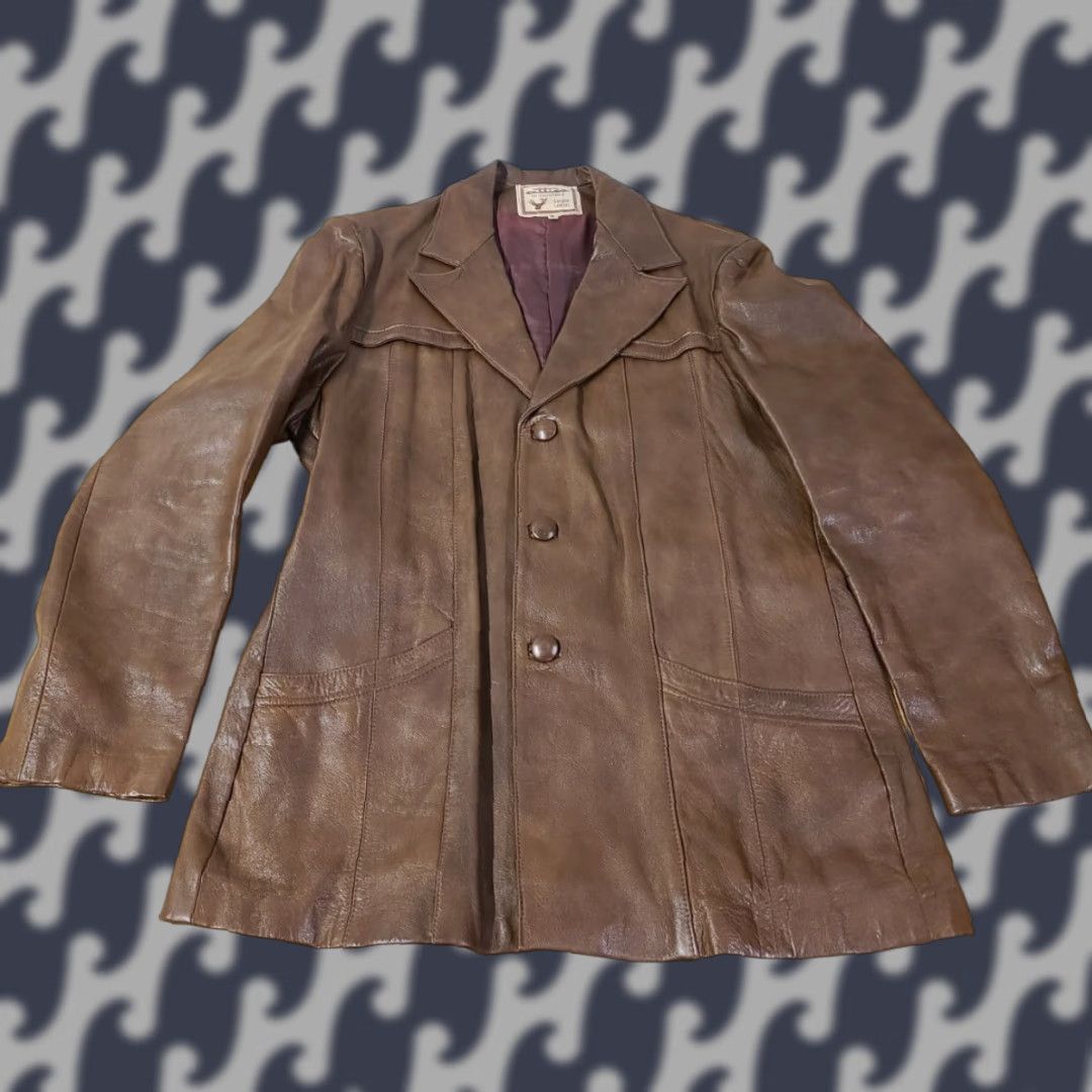 Vintage VINTAGE Attica of California Leather Jacket Snaps Brown Men’s 48 Size US M / EU 48-50 / 2 - 1 Thumbnail