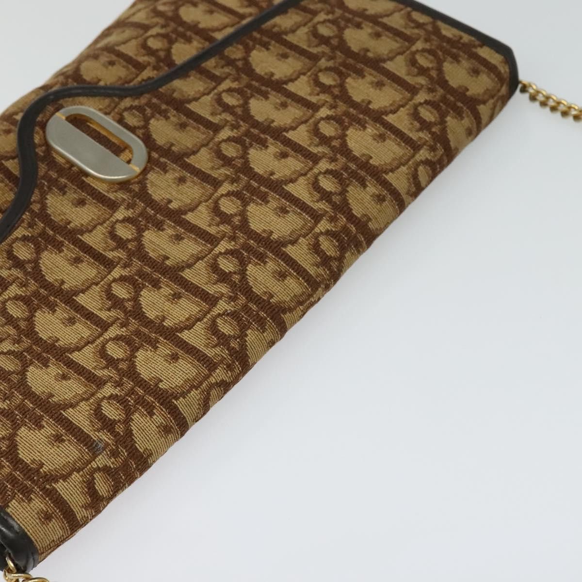 Dior DIOR Trotter Canvas Chain Shoulder Bag Brown Gold Size ONE SIZE - 6 Thumbnail