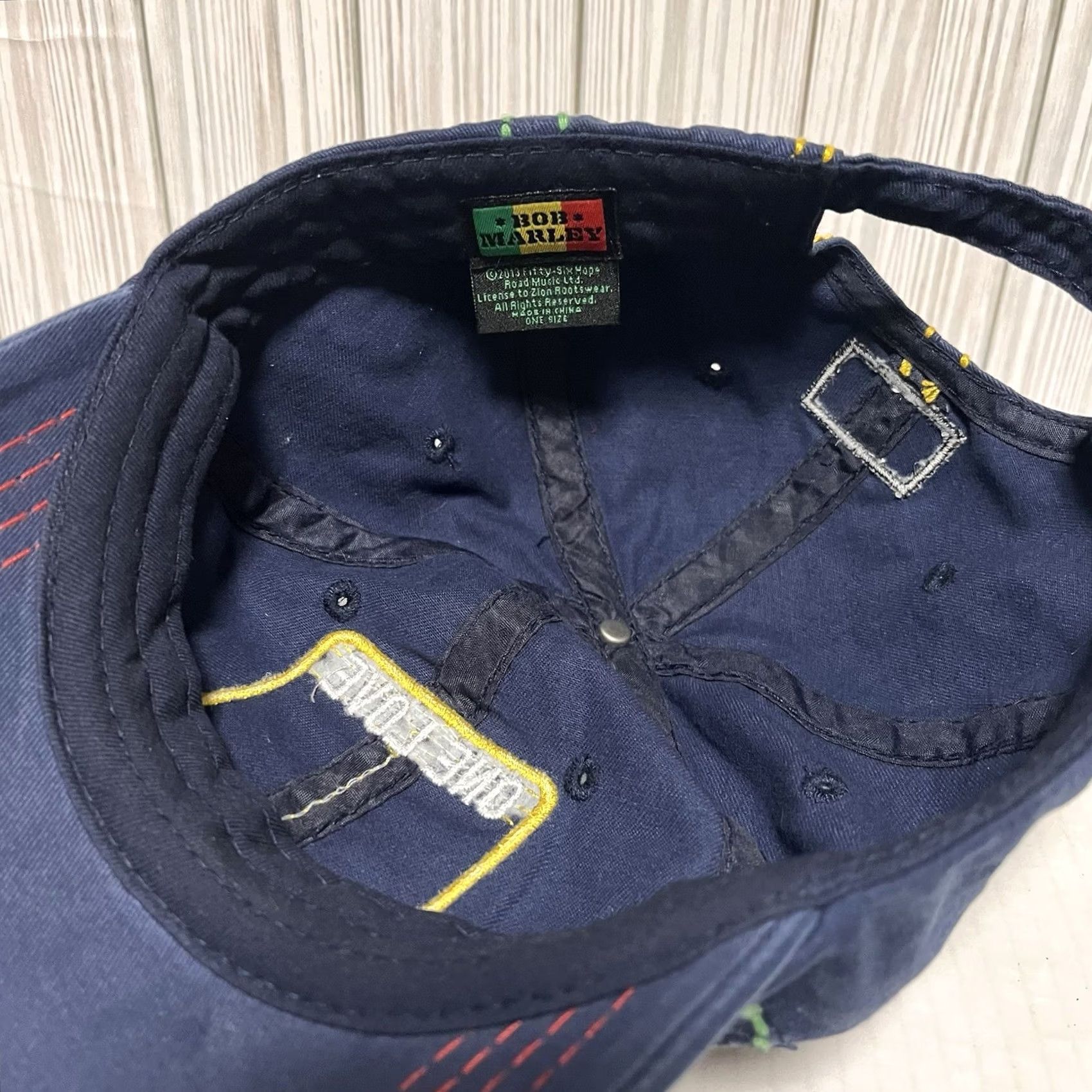 Vintage Bob Marley Hat Cap One Love Mens Dad Strap Back Navy Blue Casual Adjustable Hat Size ONE SIZE - 7 Thumbnail