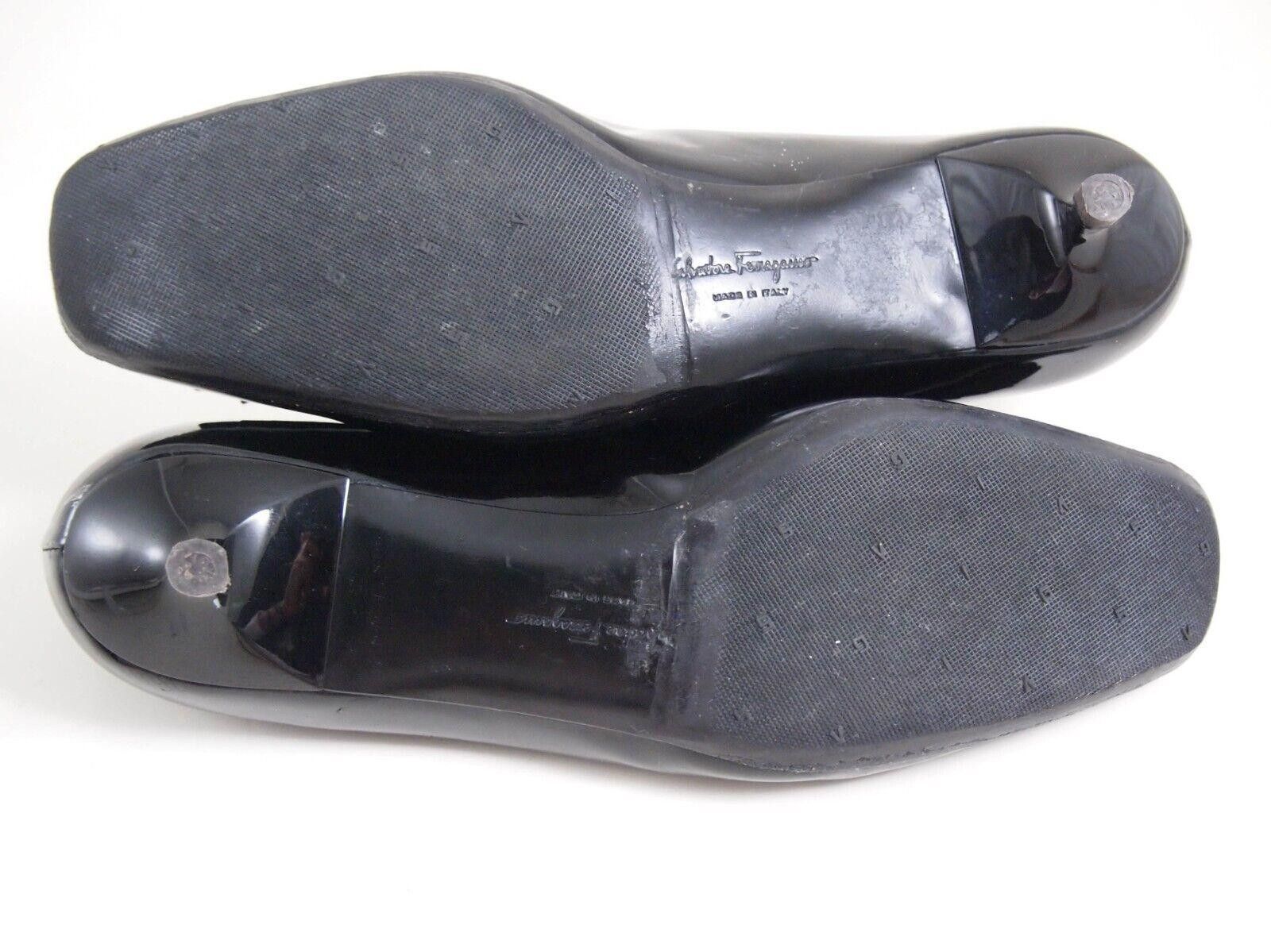 Salvatore Ferragamo Ferragamo Mid Heel Pumps Black Patent Leather US 7.5 EU 38 C Size US 7.5 / IT 37.5 - 8 Thumbnail