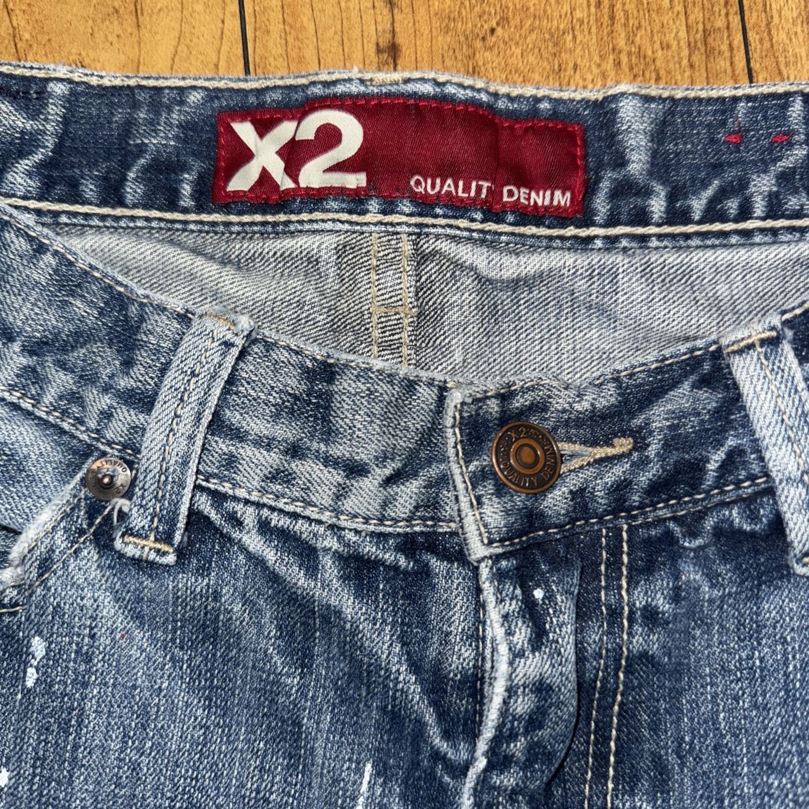 Vintage × X2 X2 Quality Denim M11 Low Rise Straight Leg Blue Workwear Size US 33 - 6 Thumbnail