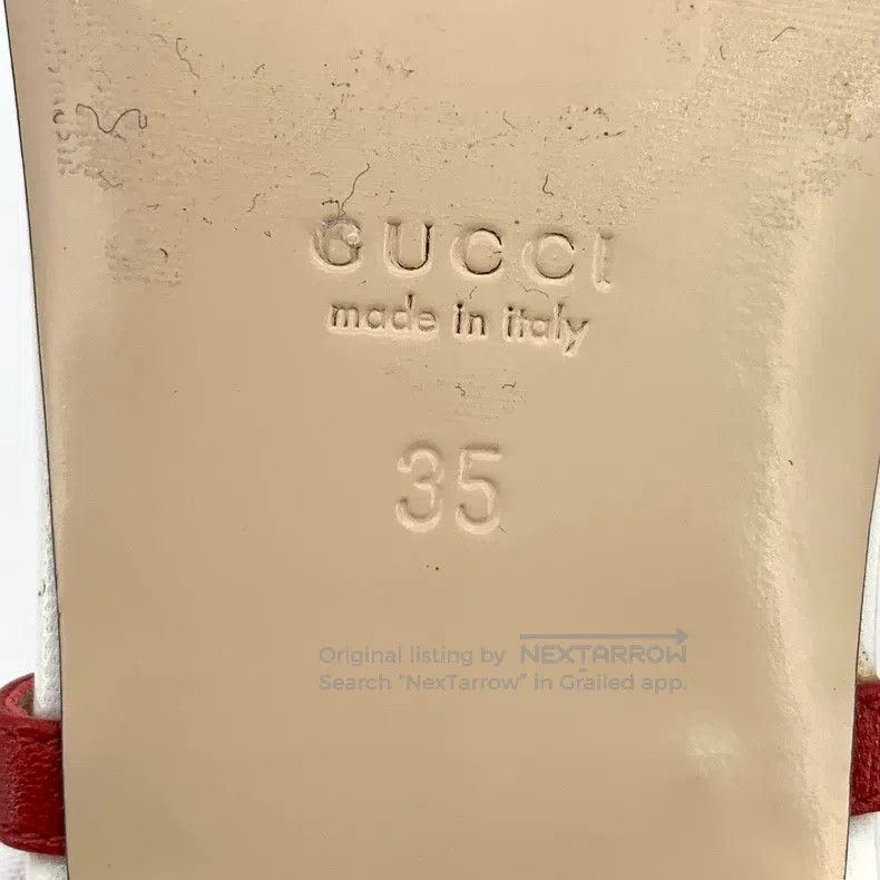 Gucci Gucci White logo bow buckle flat casual sandals Size US 4.5 / IT 34.5 - 7 Thumbnail