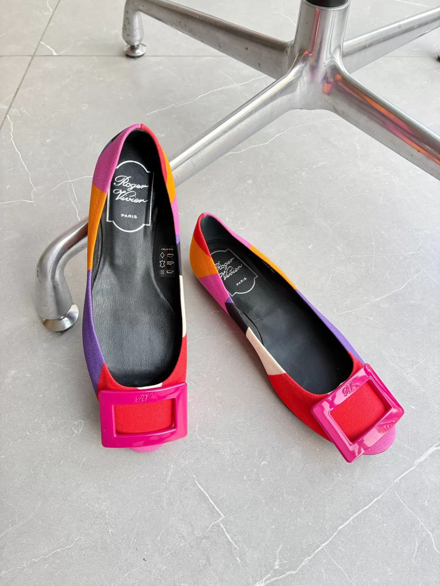 Roger Vivier Roger Vivier Color - Blocked Square Buckle Flats 36 Size US 5.5 / IT 35.5 - 1 Thumbnail