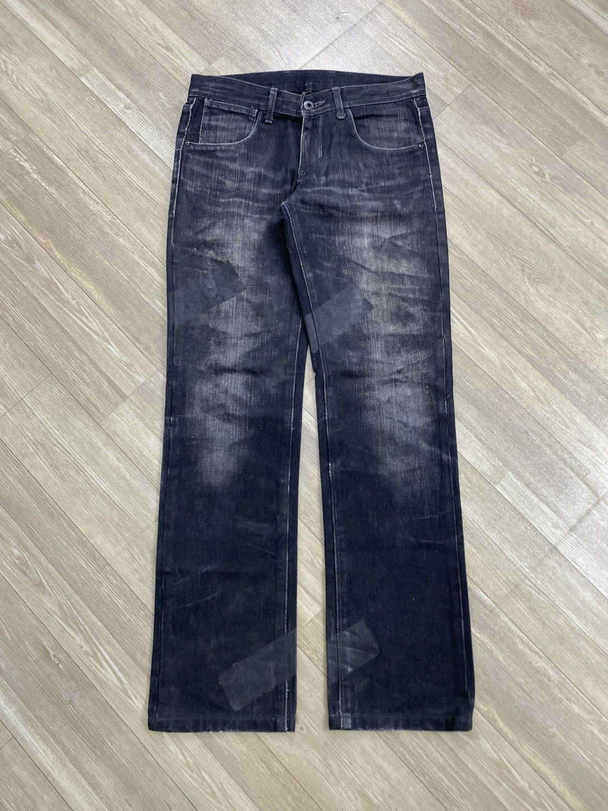 Neil Barrett 2000s Neil Barrett Distressed Faded Black Washed Jeans Size US 33 - 1 Thumbnail