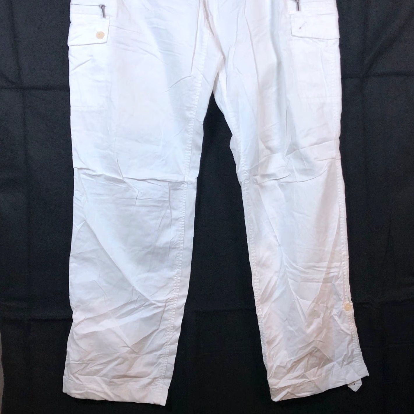 Talbots Talbots Womens Pants White High Rise Signature Zip Cargo Pockets Stretch 10 Size 24" / US 00 / IT 34 - 3 Thumbnail