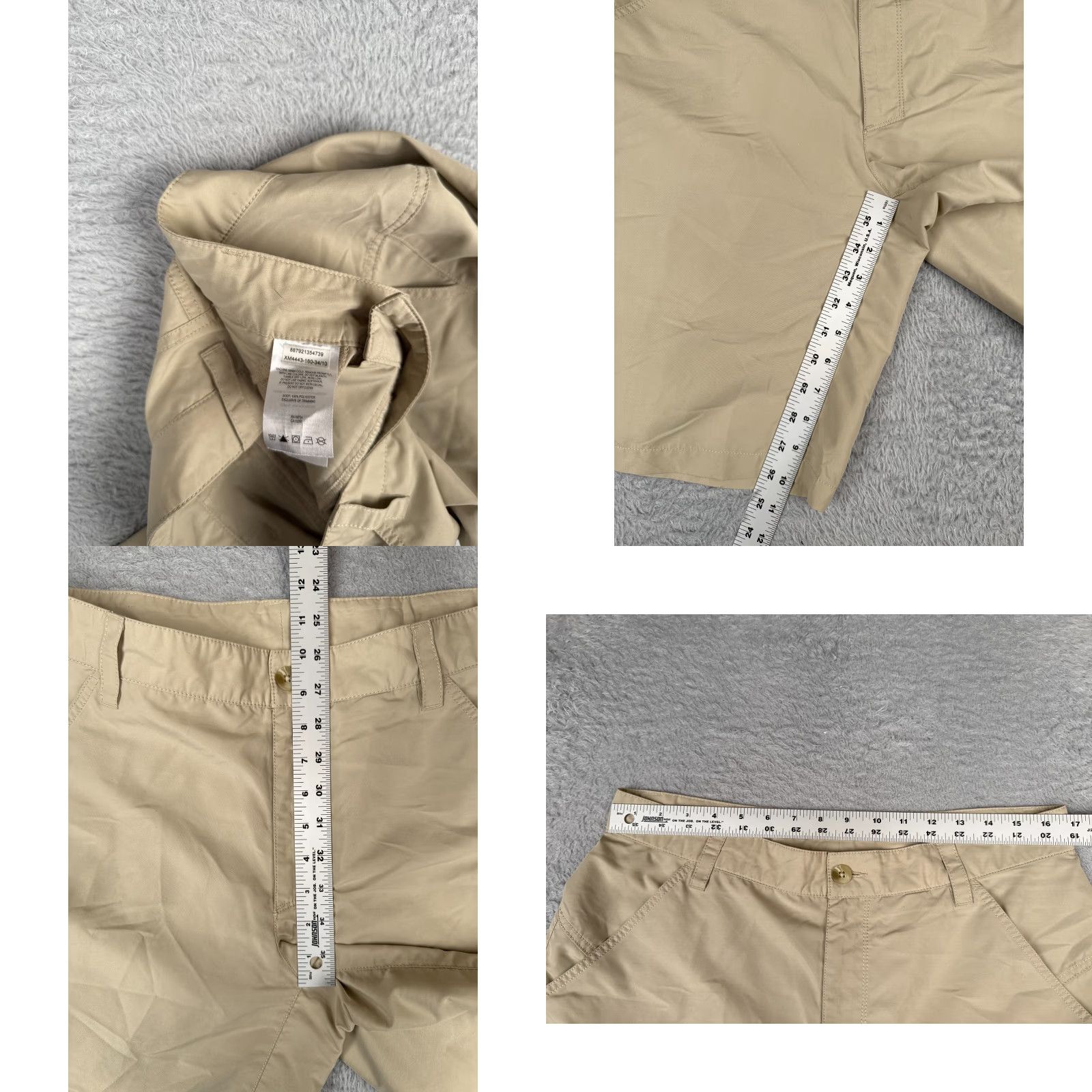 Vintage Columbia Men Shorts 34 Beige 100% Polyester Stretch Regular Fit Golf 34x10 Size US 34 / EU 50 - 8 Thumbnail