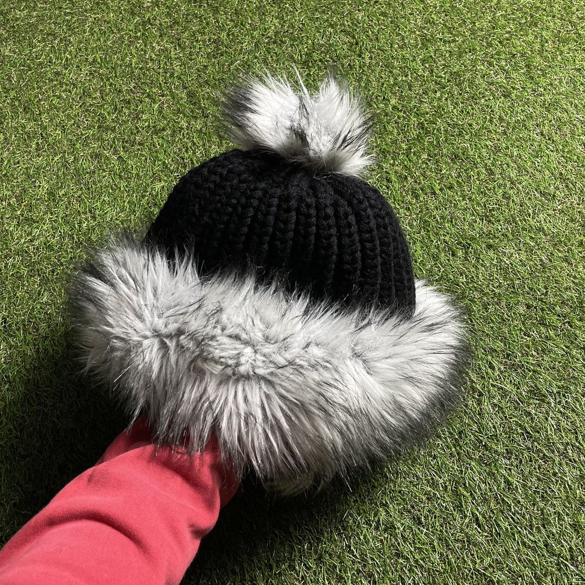 Vintage Vintage Y2K Fuzzy Mohair Beanie Black White Ushanka Faded OS Size ONE SIZE - 4 Thumbnail