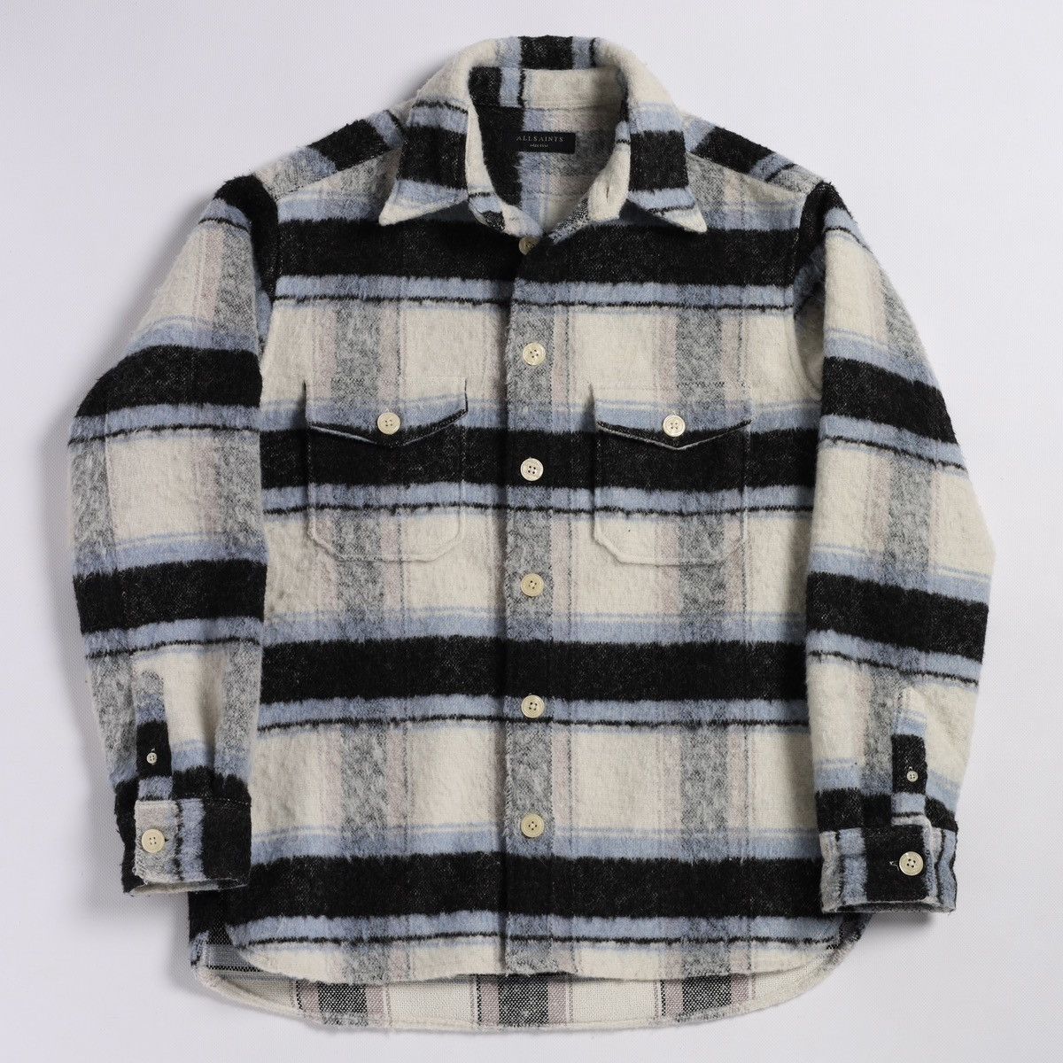 Allsaints Allsaints Rayado Ecru Flannel Plaid Check Overshirt Jacket Size US M / EU 48-50 / 2 - 3 Thumbnail