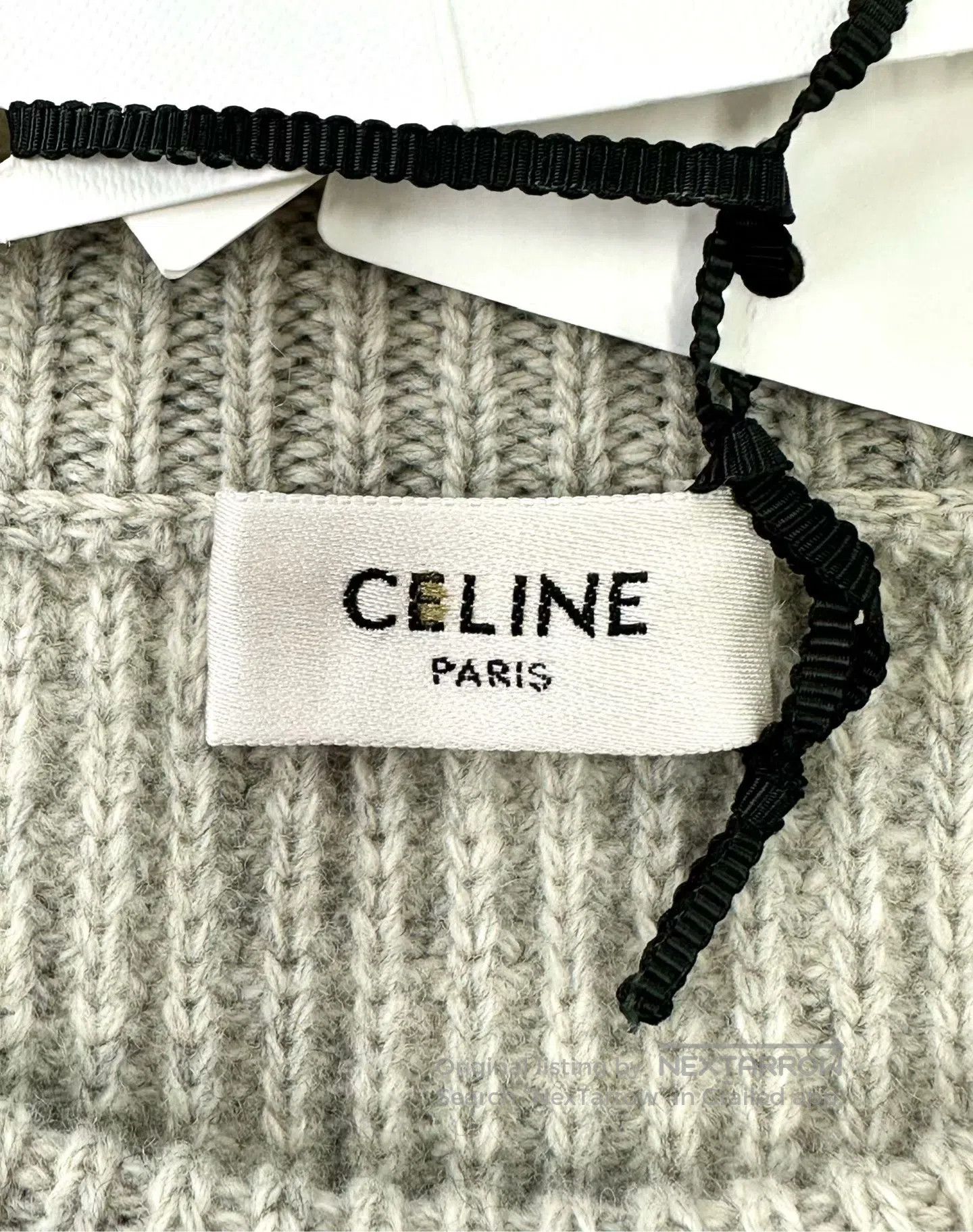 Celine CELINE Gray Letter Logo Wool Knit Sweater| Size US XXL / EU 58 / 5 - 3 Thumbnail