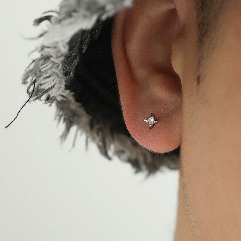 Jewelry × Sterling Silver New Trend Earrings One Pairs Chrome Jewelry Size ONE SIZE - 2 Thumbnail