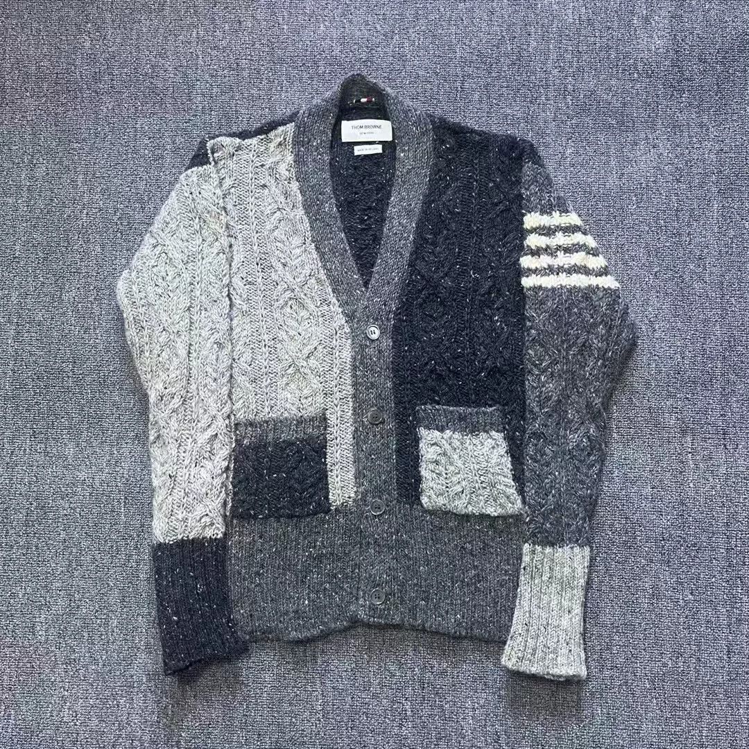 Thom Browne thom browne gray striped wool cardigan Size US M / EU 48-50 / 2 - 1 Thumbnail