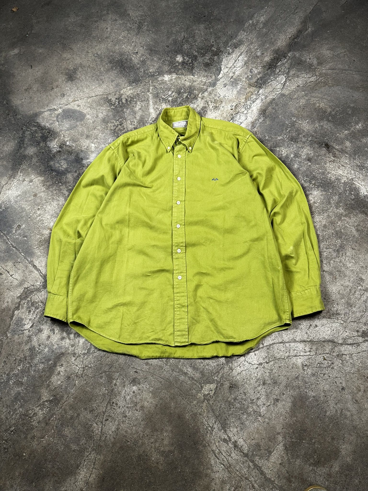Burberry Vintage Thomas Burberry Green Button Up Shirt Size US L / EU 52-54 / 3 - 1 Thumbnail