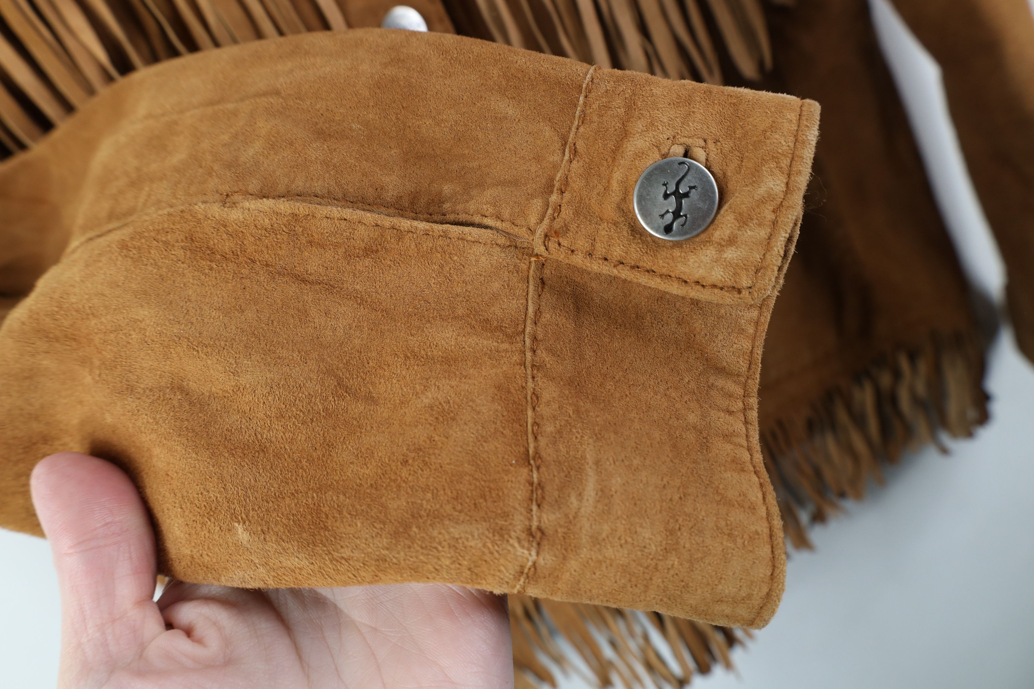 Chicos Vintage 90s Chicos Western Suede Leather Fringed Jacket Size XS / US 0-2 / IT 36-38 - 9 Thumbnail