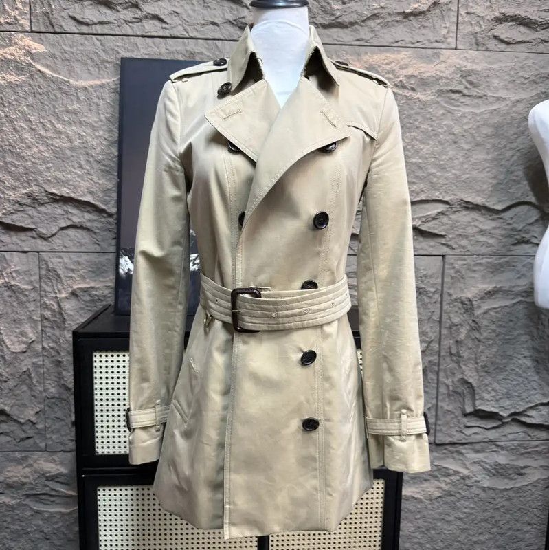 Burberry Burberry Khaki Cotton Women's Trench Coat Size S / US 4 / IT 40 - 1 Thumbnail