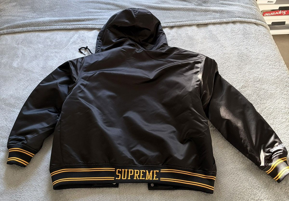 Mitchell & Ness × Supreme Supreme Mitchell & Ness Lined Hooded Satin Varsity Jacket Size US M / EU 48-50 / 2 - 2 Thumbnail