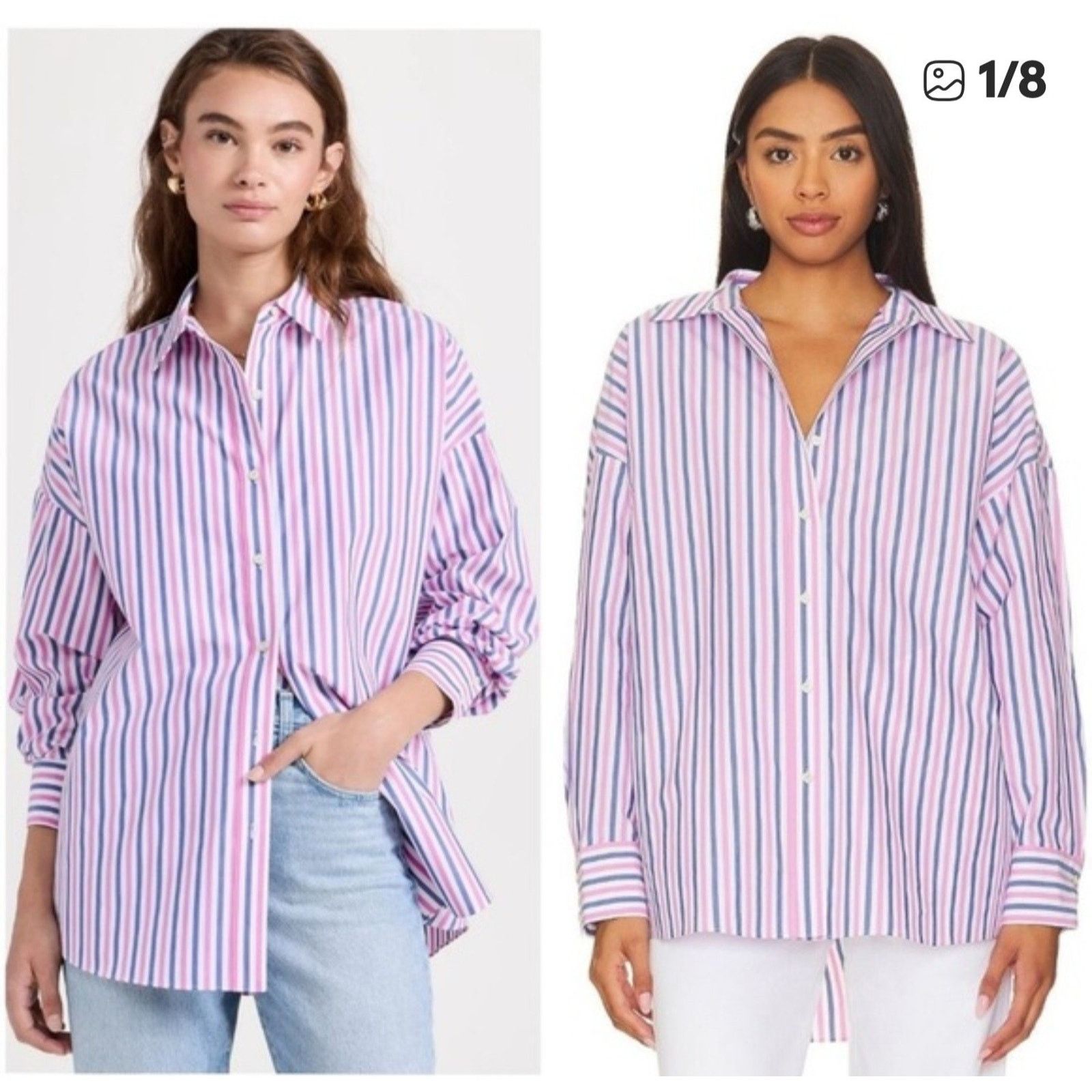 Other Favorite Daughter Ex Boyfriend Shirt Womens Pinstripe Size M Size M / US 6-8 / IT 42-44 - 2 Thumbnail