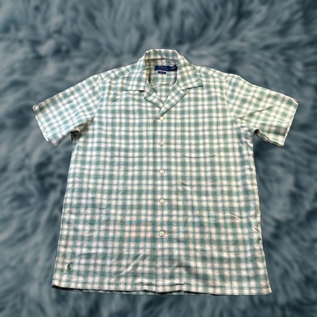 Polo Ralph Lauren Polo Ralph Lauren Shirt Mens Medium Green Plaid Button-Up Open Camp Pony Workshirt Size US M / EU 48-50 / 2 - 1 Thumbnail