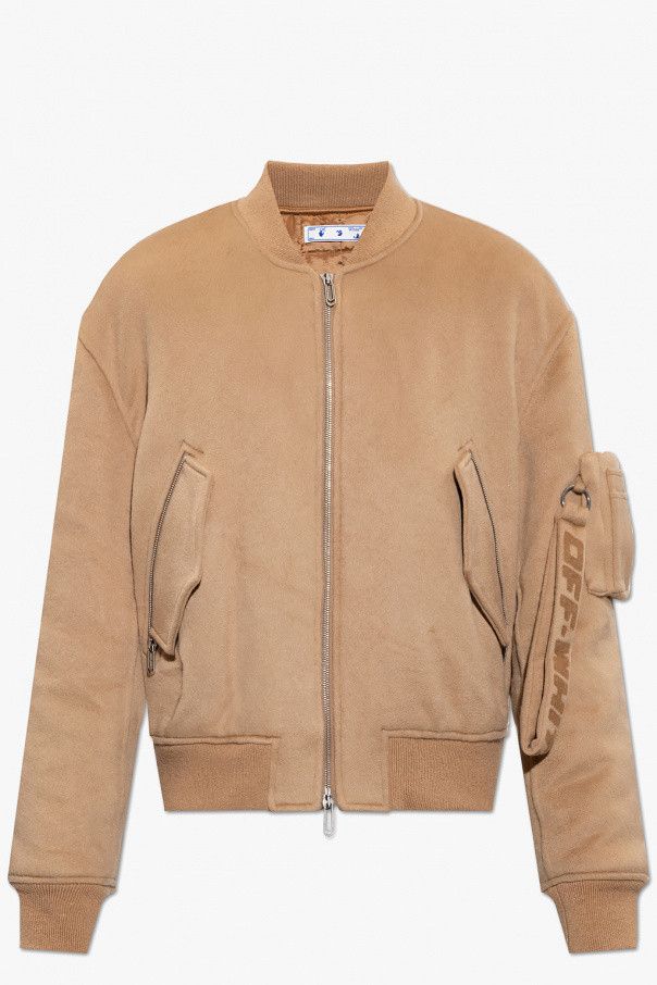 Off-White o1gr1nt1124 Quote Cashm Bomber Jacket in Camel Size US S / EU 44-46 / 1 - 1 Thumbnail