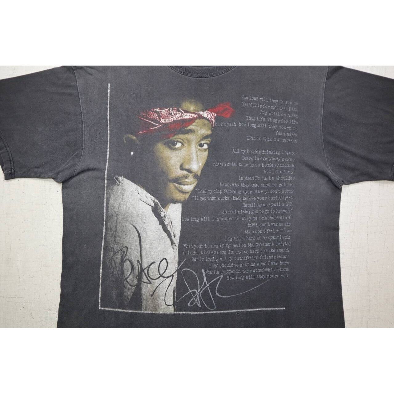 Vintage VTG 90s Y2K Tupac Shakur Memorial BLACK Shirt Hip Hop 3XL Size US XXL / EU 58 / 5 - 4 Thumbnail
