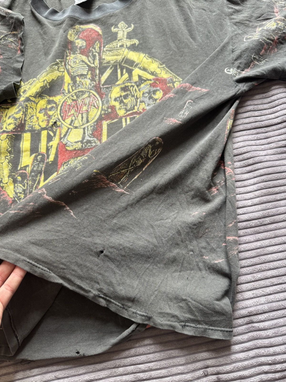 Band Tees 1991 SLAYER PERFECT WASH & THRASHED Metal BAND-Tee AOP 90s Size US XL / EU 56 / 4 - 13 Thumbnail