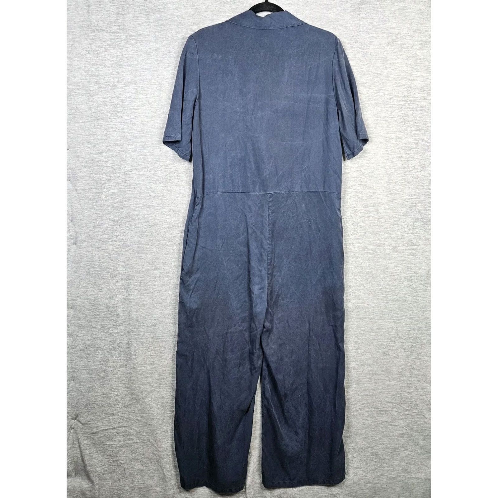 Vintage Rita Row V-neck Tencel Blend Short Sleeve Navy Romper Women's M Size 32" / US 10 / IT 46 - 5 Thumbnail
