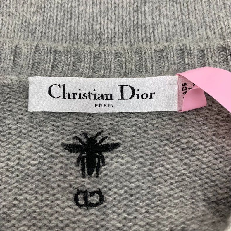 Dior Dior Gray five-pointed star bee embroidered cashmere round- Size XS / US 0-2 / IT 36-38 - 6 Thumbnail