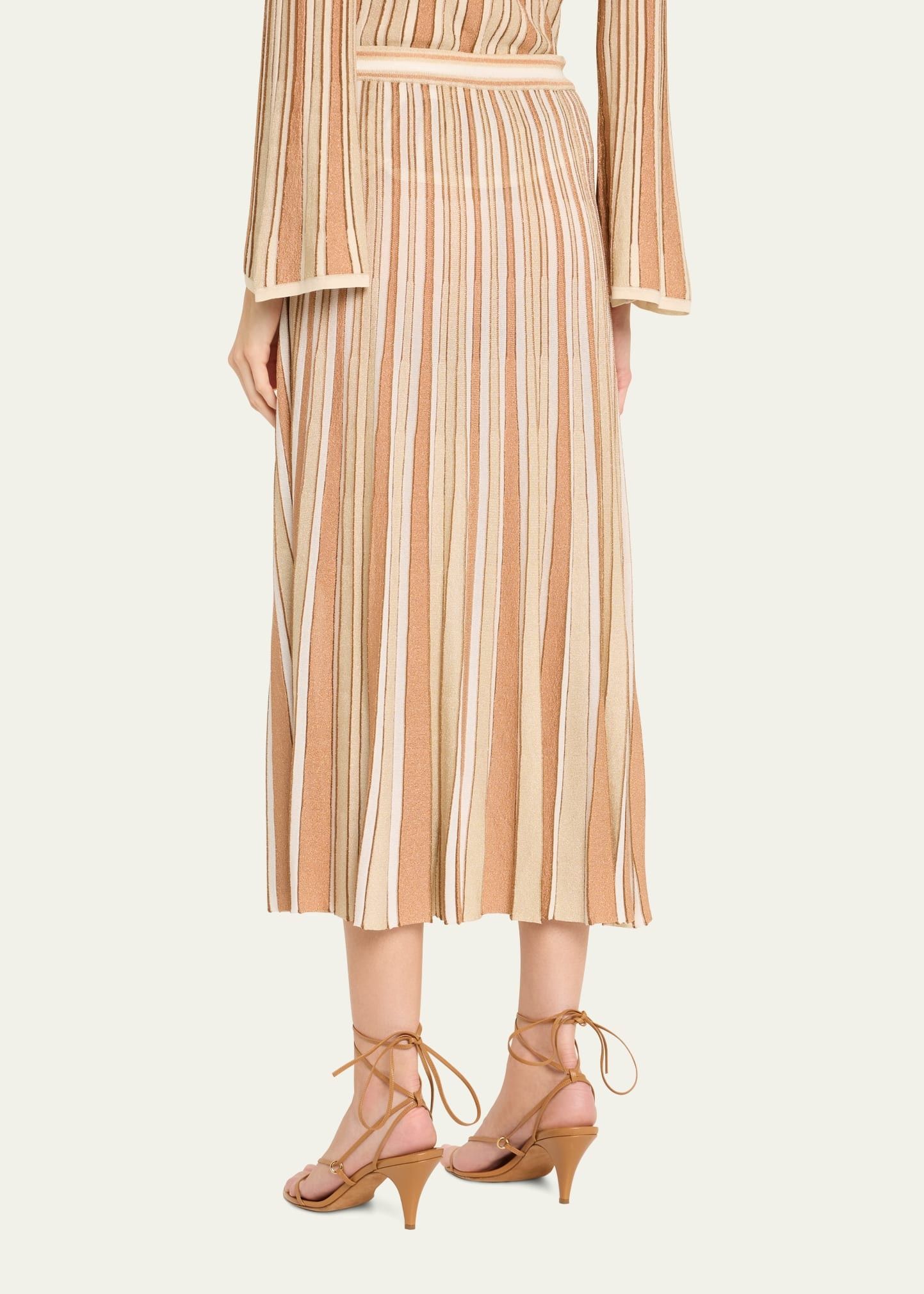 Zimmermann oc11z1025 Crush Metallic Stripe Skirt in Multicolor Size 28" / US 6 / IT 42 - 3 Thumbnail